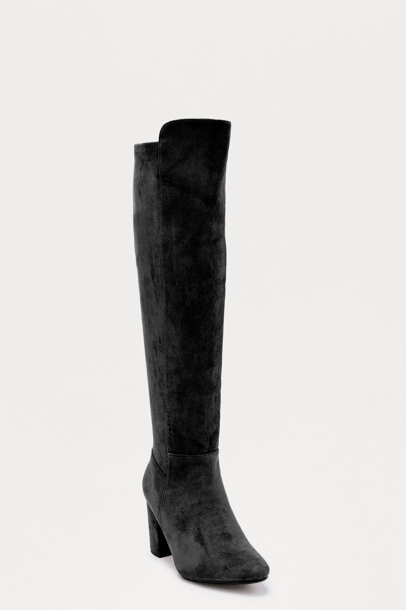 Bridge Faux Suede Boots - Black