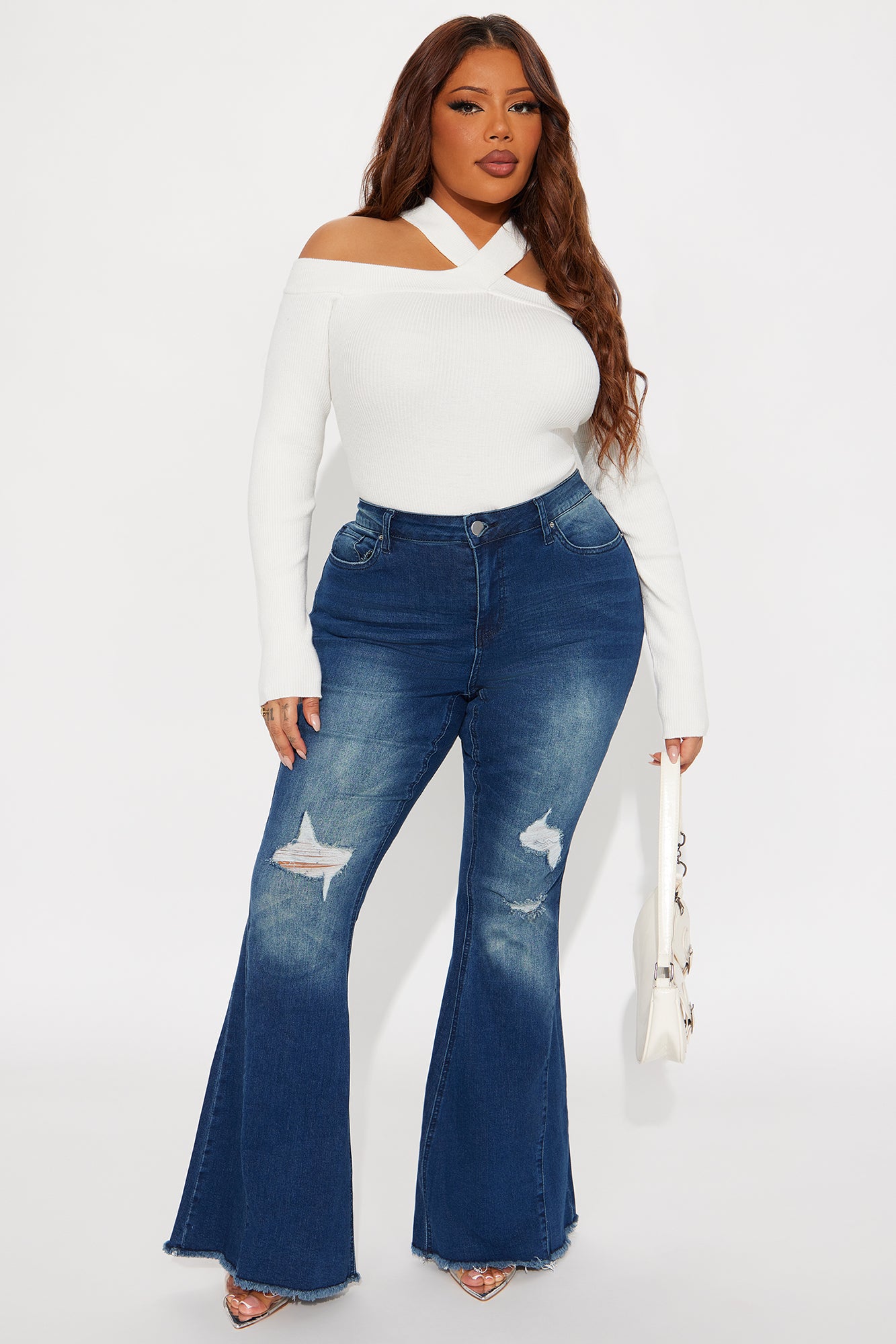 Cross My Heart Off Shoulder Sweater - Off White