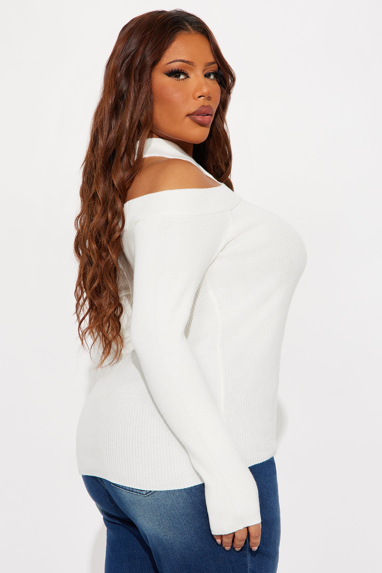 Cross My Heart Off Shoulder Sweater - Off White