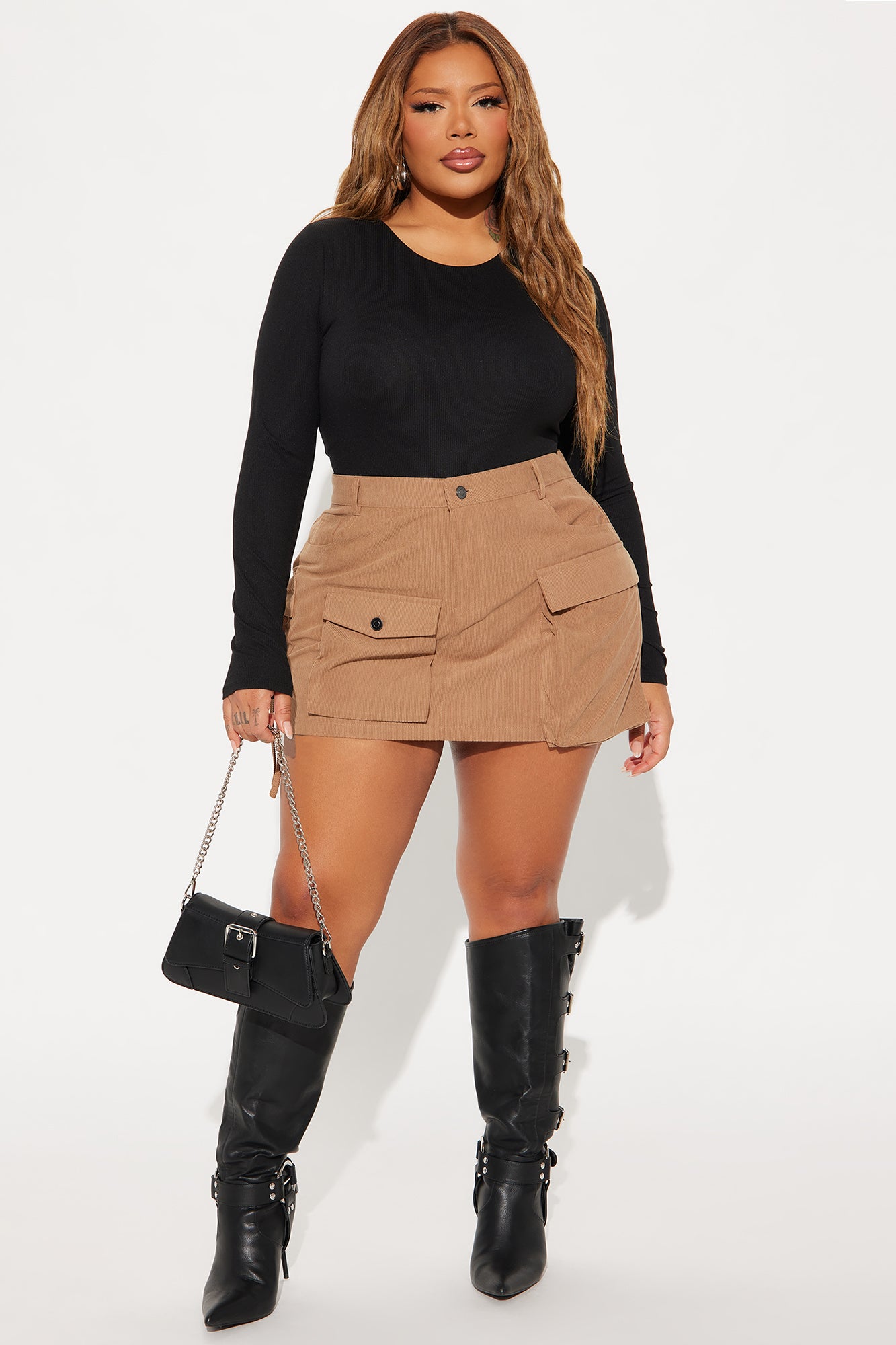 Keep It Casual Corduroy Mini Skirt - Khaki