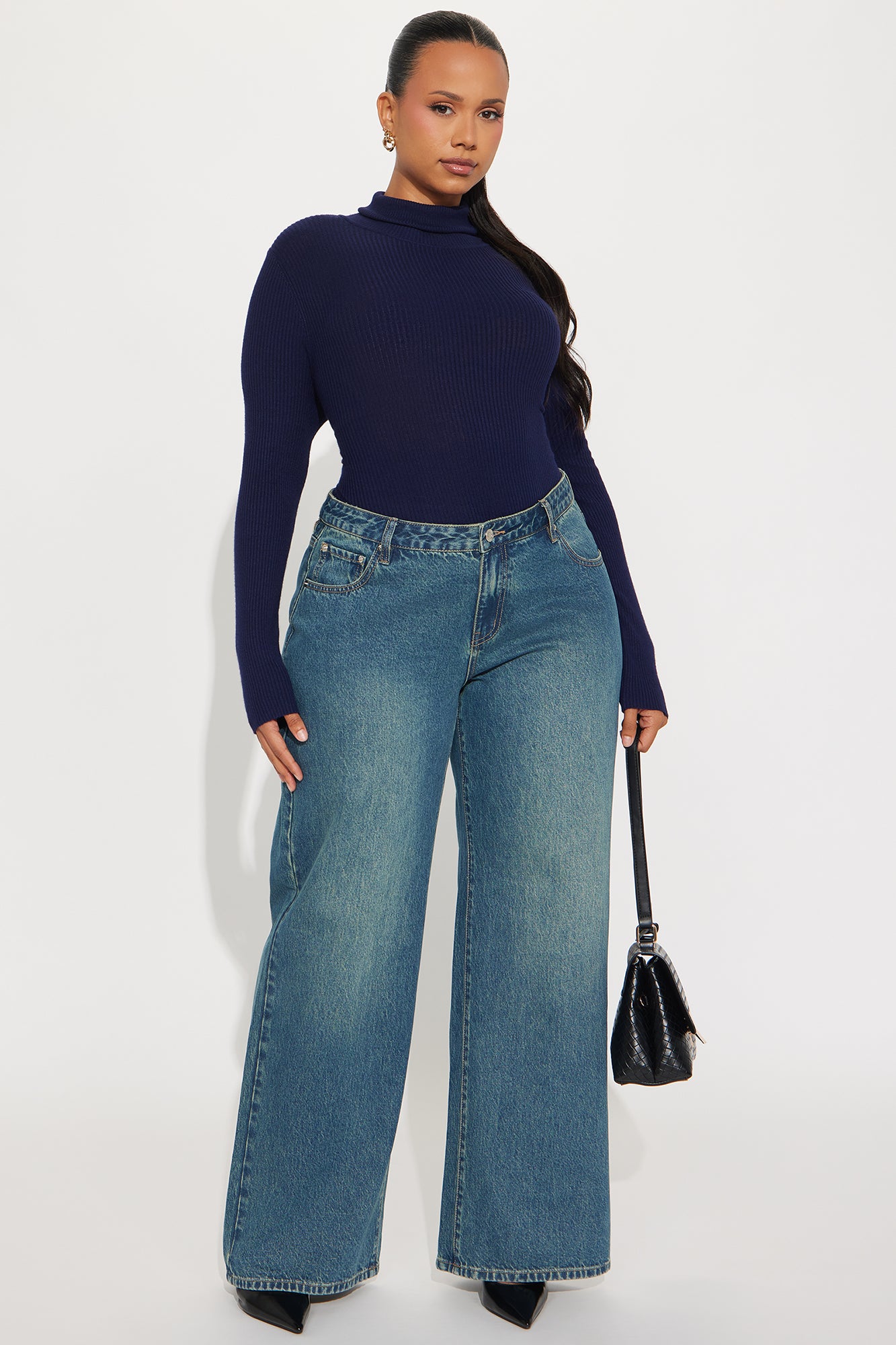 Tara Turtle Neck Sweater - Navy