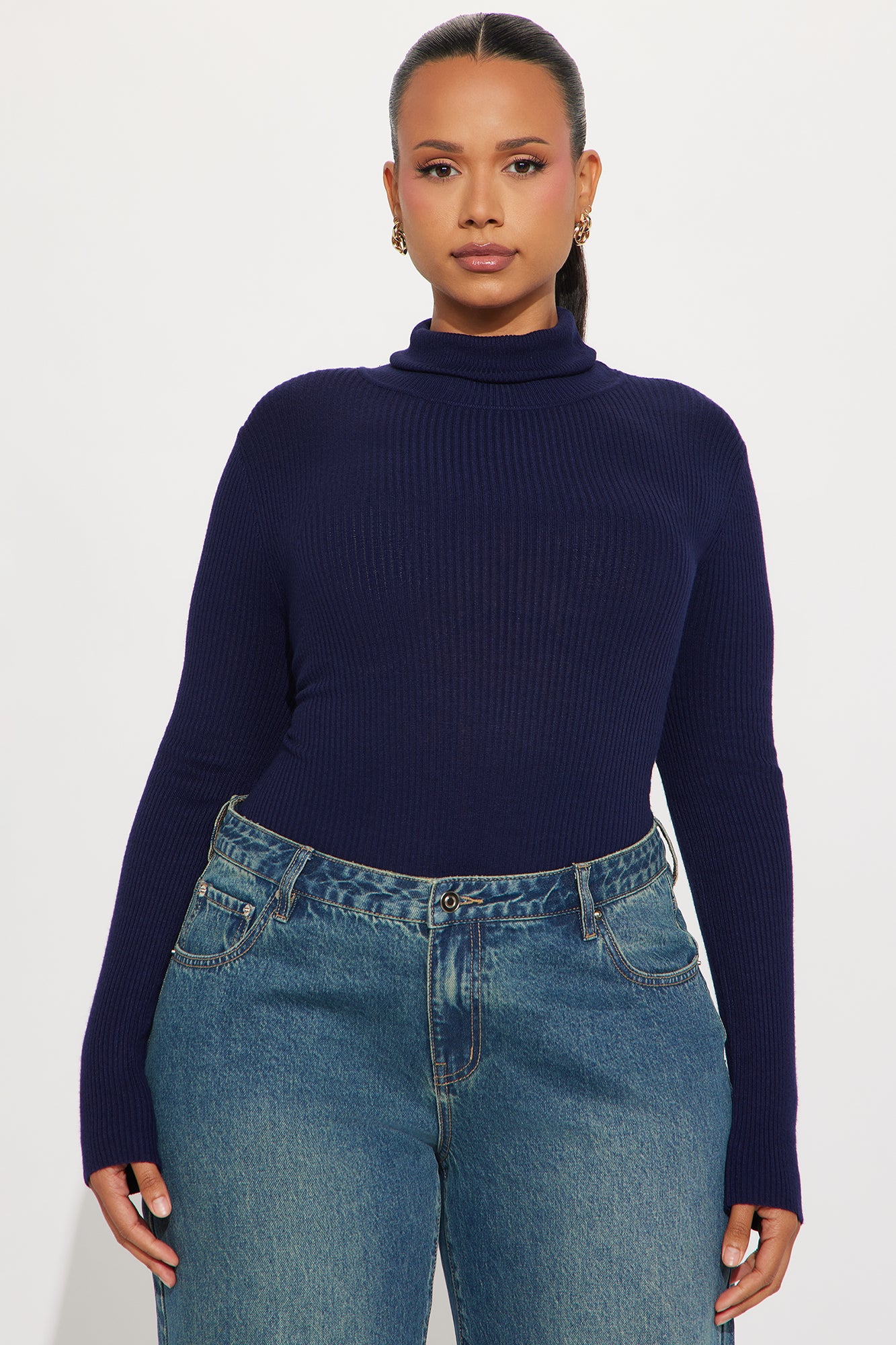Tara Turtle Neck Sweater - Navy
