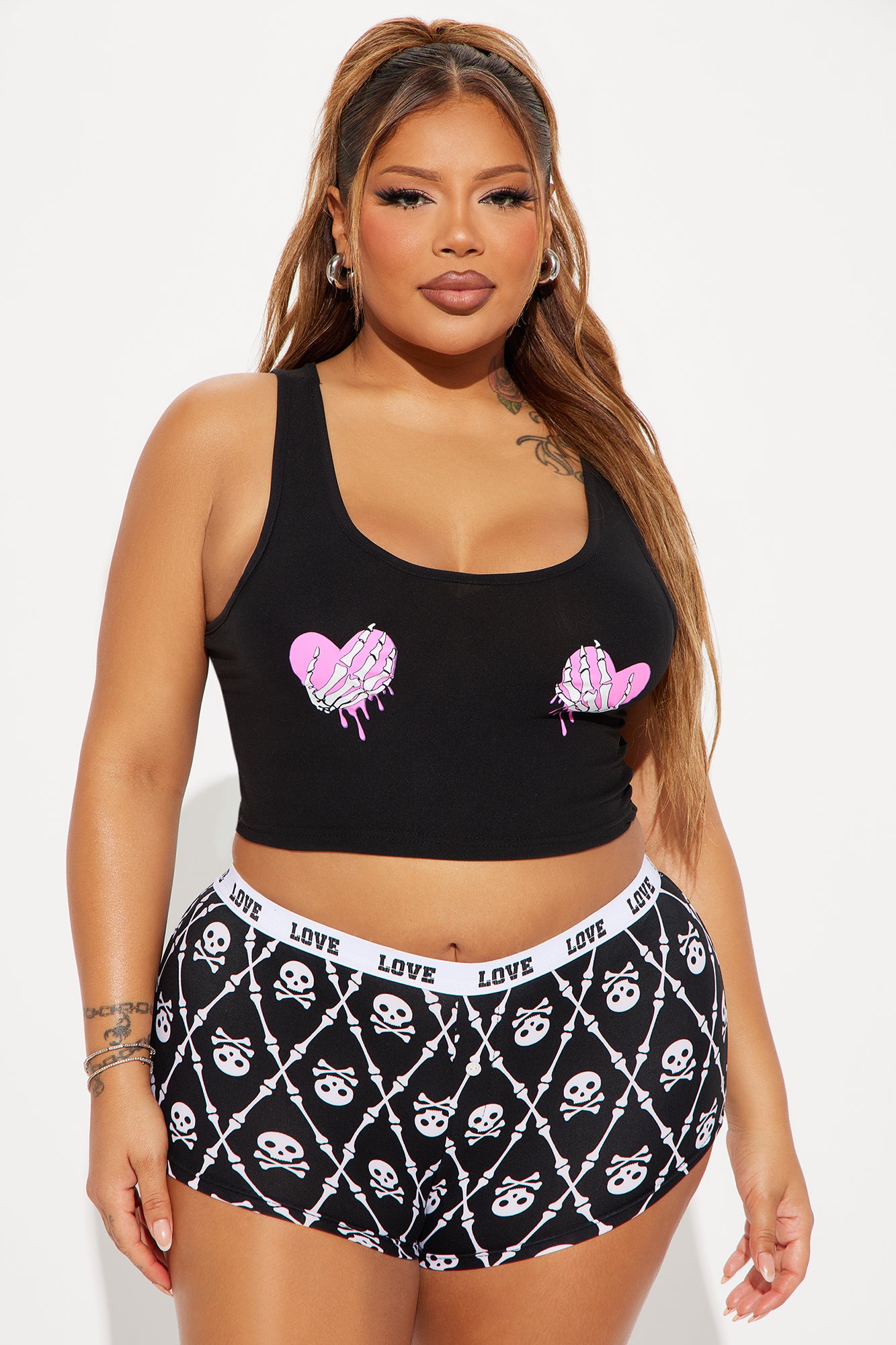 Spooky Ghoul Halloween PJ Set - Black/combo
