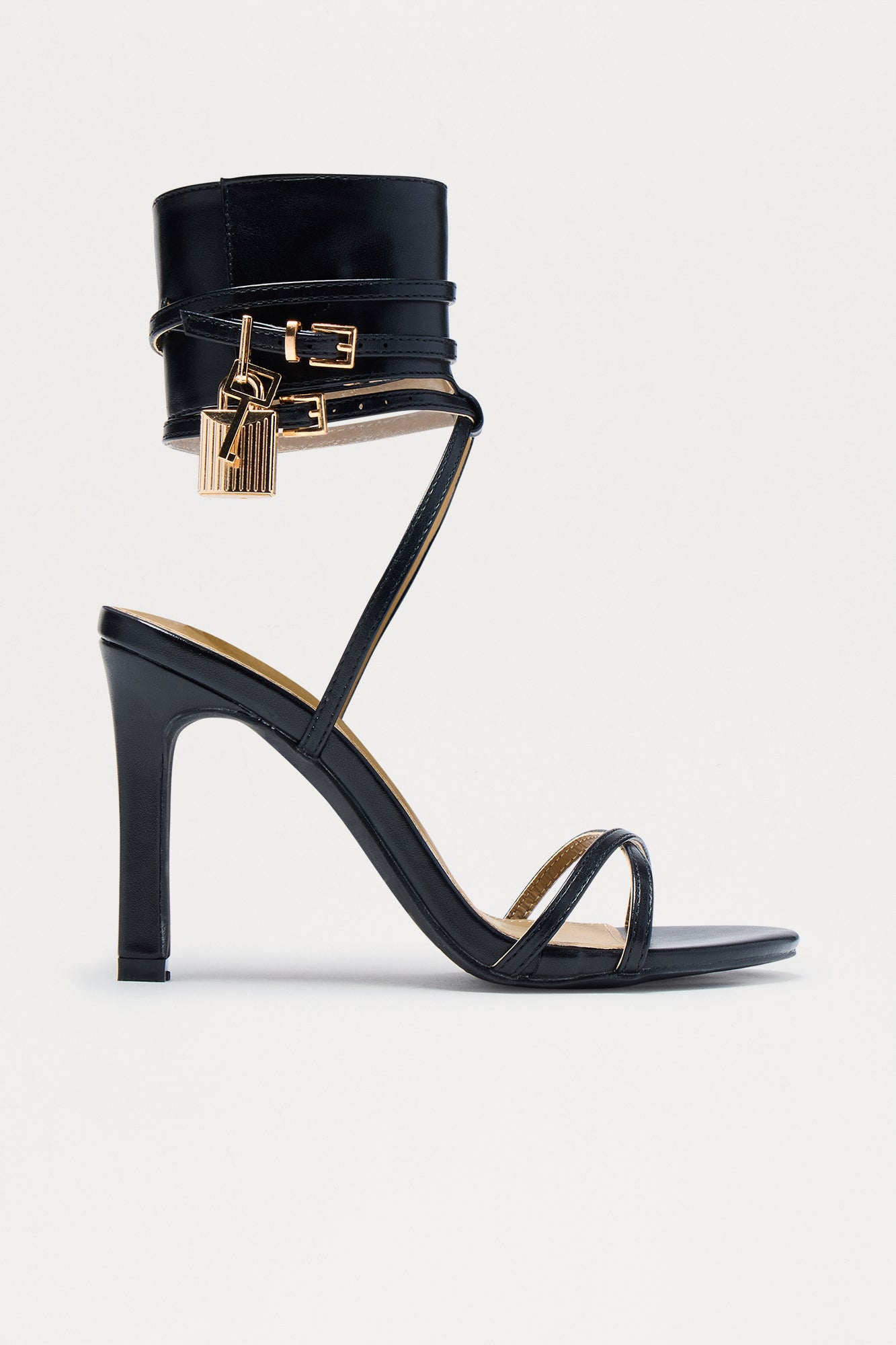 Irene Hardware Lock Heels - Black
