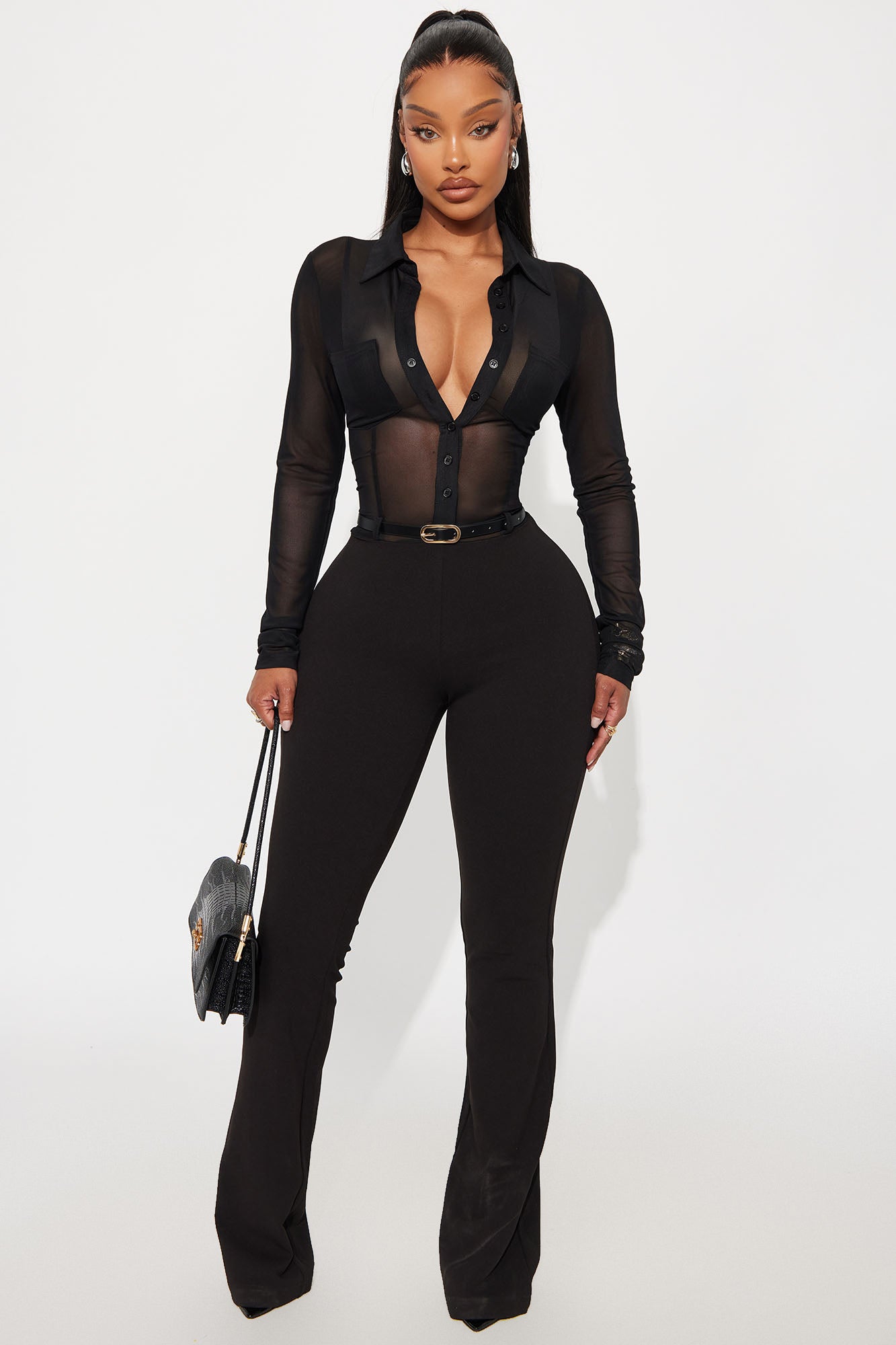 Ava Belted Jumpsuit - Black
