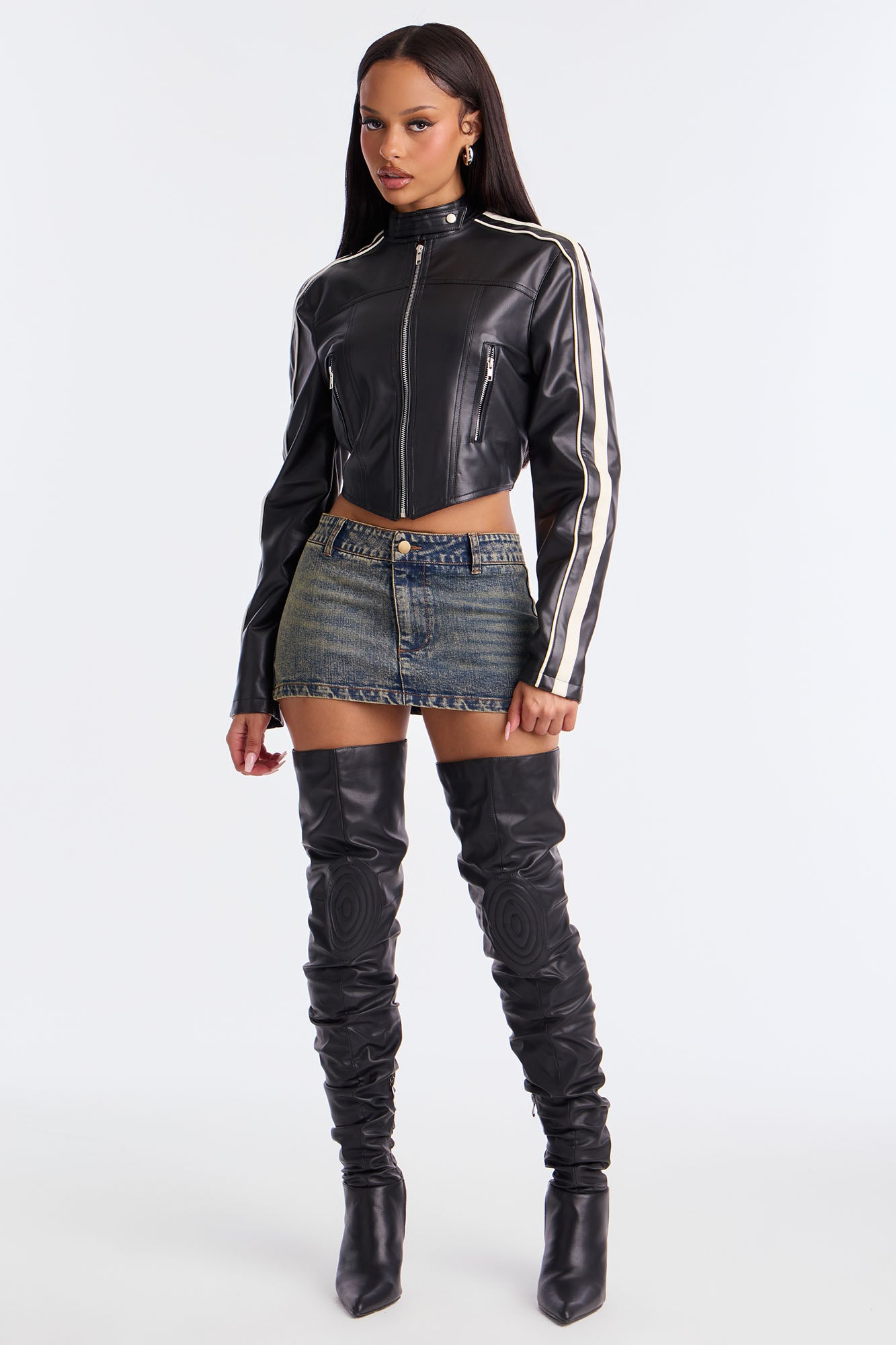 Pamela Denim Micro Mini Skort - Vintage Wash