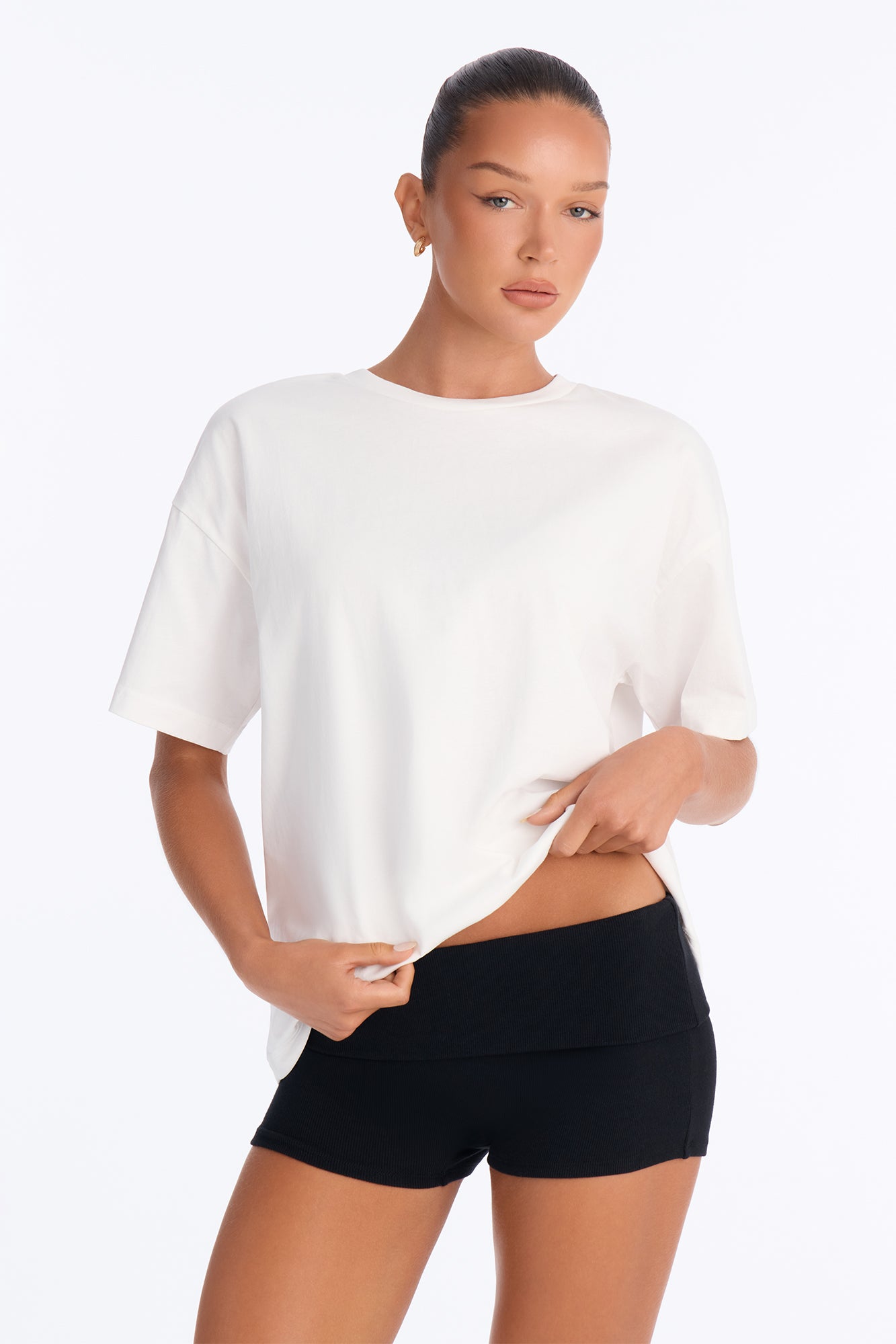 100% Premium Cotton Short Sleeve Boyfriend T-Shirt - White