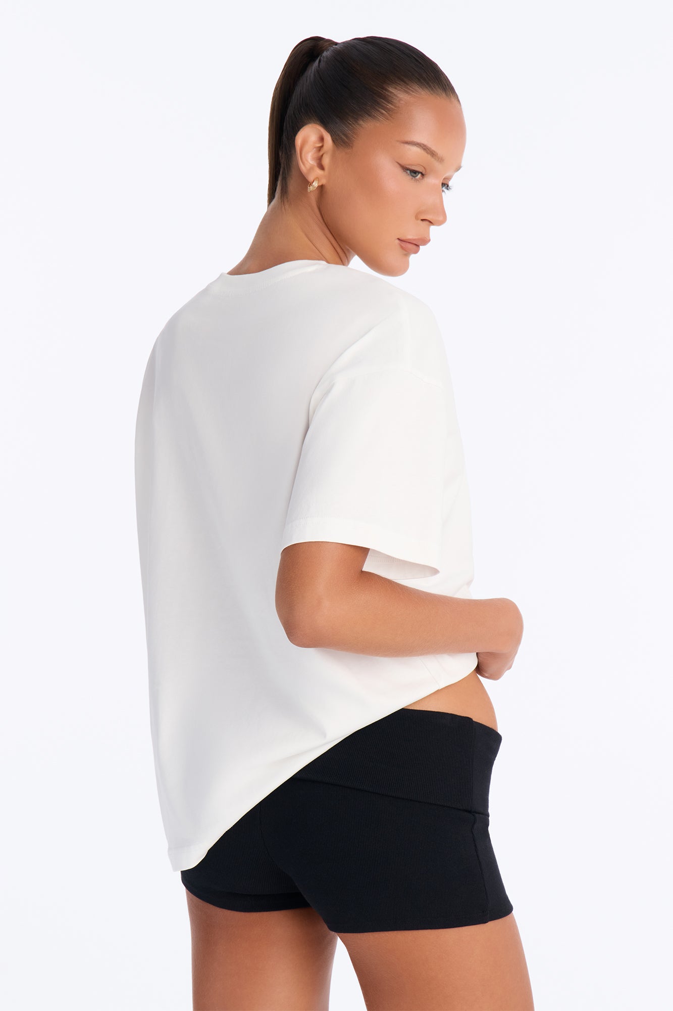 100% Premium Cotton Short Sleeve Boyfriend T-Shirt - White