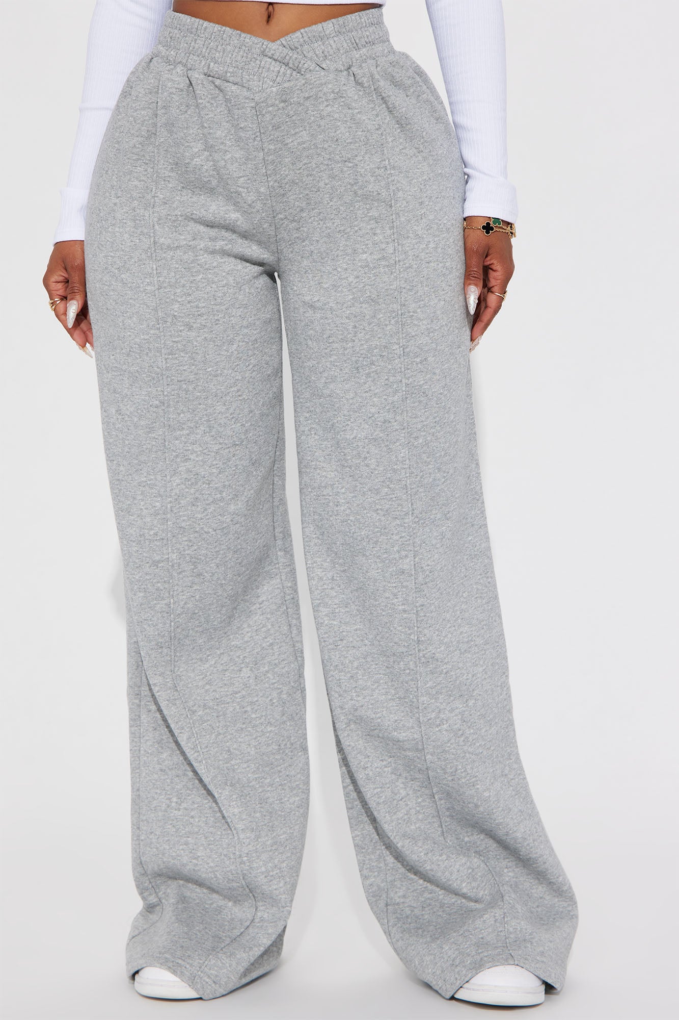 Cassandra Cross Over Lounge Pant - Heather Grey