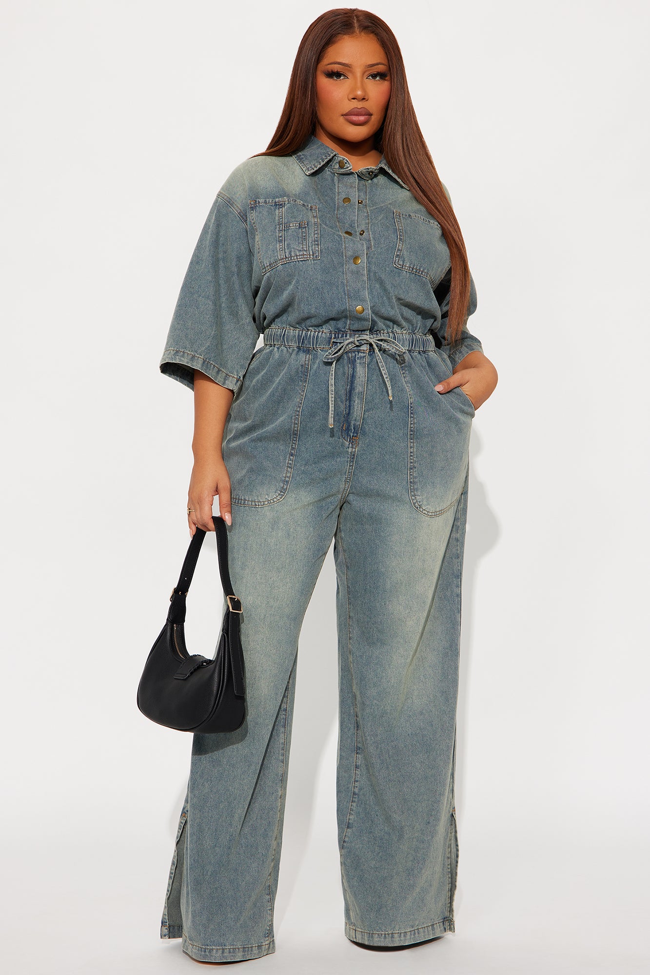 Diana Medium Washed Denim Jumpsuit - Medium Wash