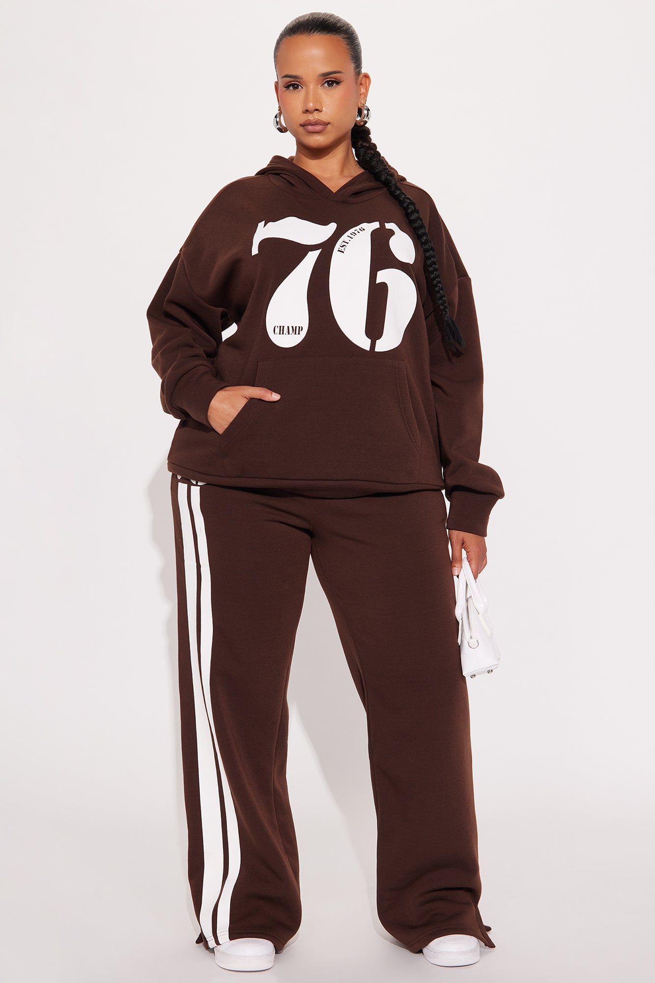 76' Champ Fleece Sweatsuit Set - Chocolate