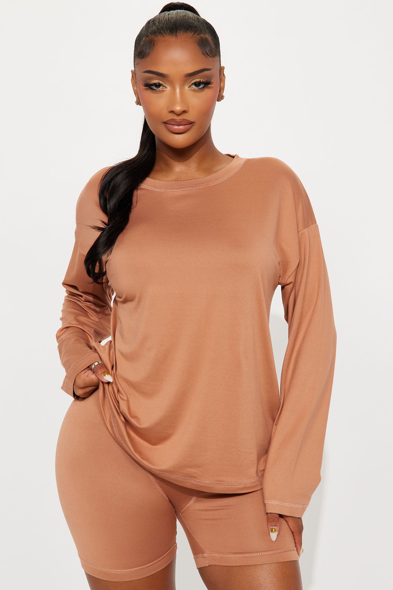 Me And You PJ Boxer Short Set - Mocha