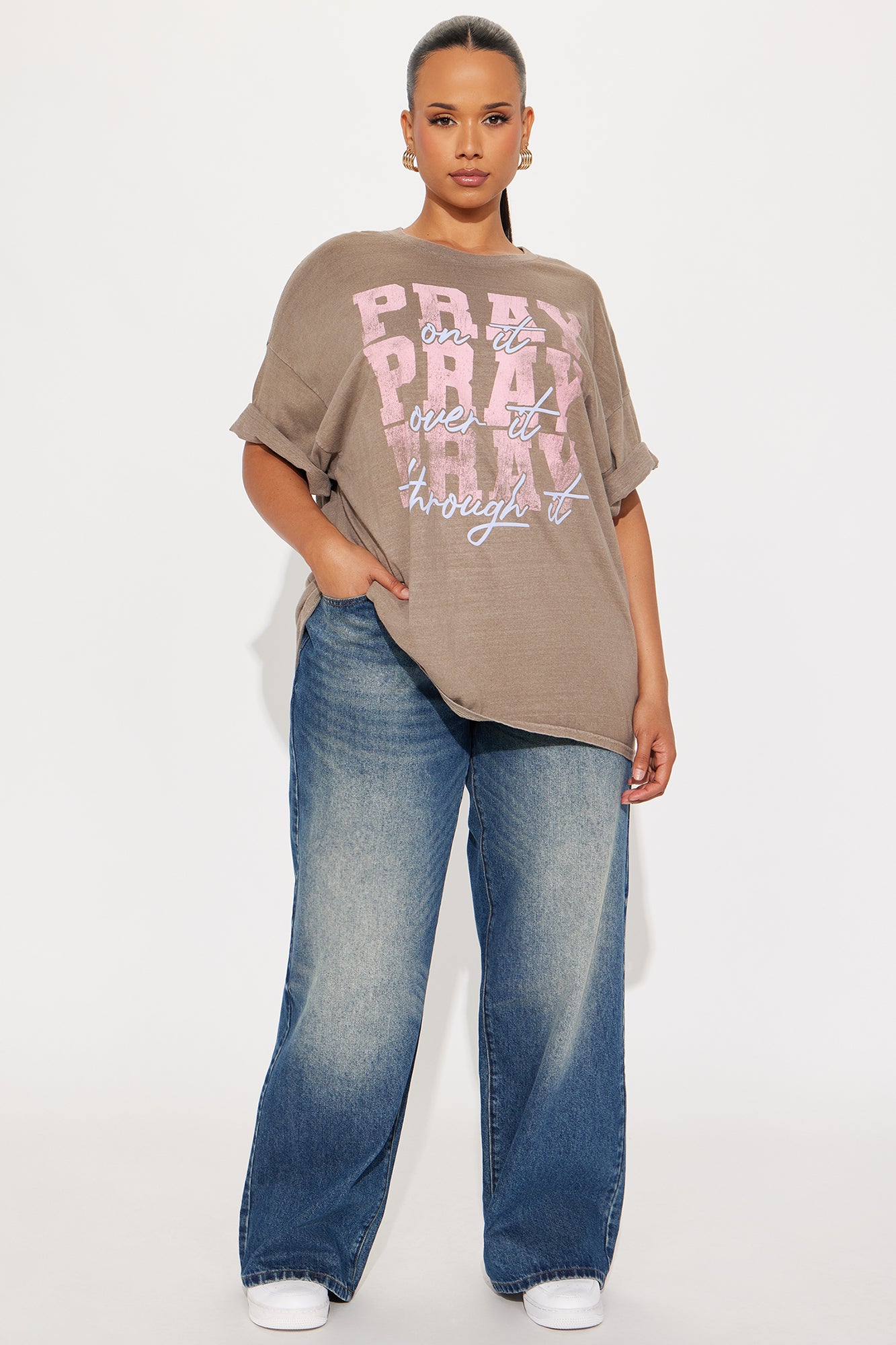Pray On It Tee - Brown