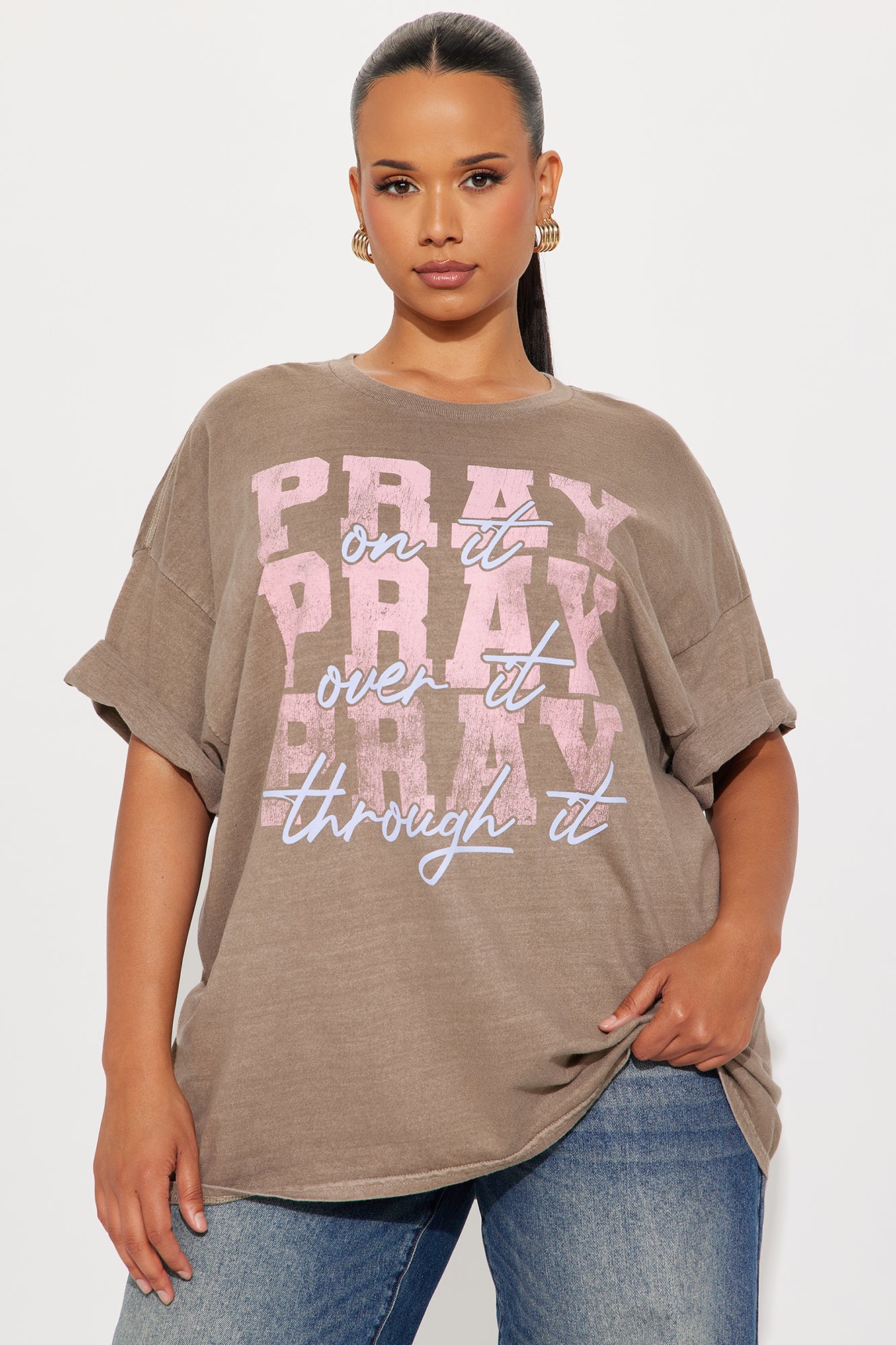 Pray On It Tee - Brown