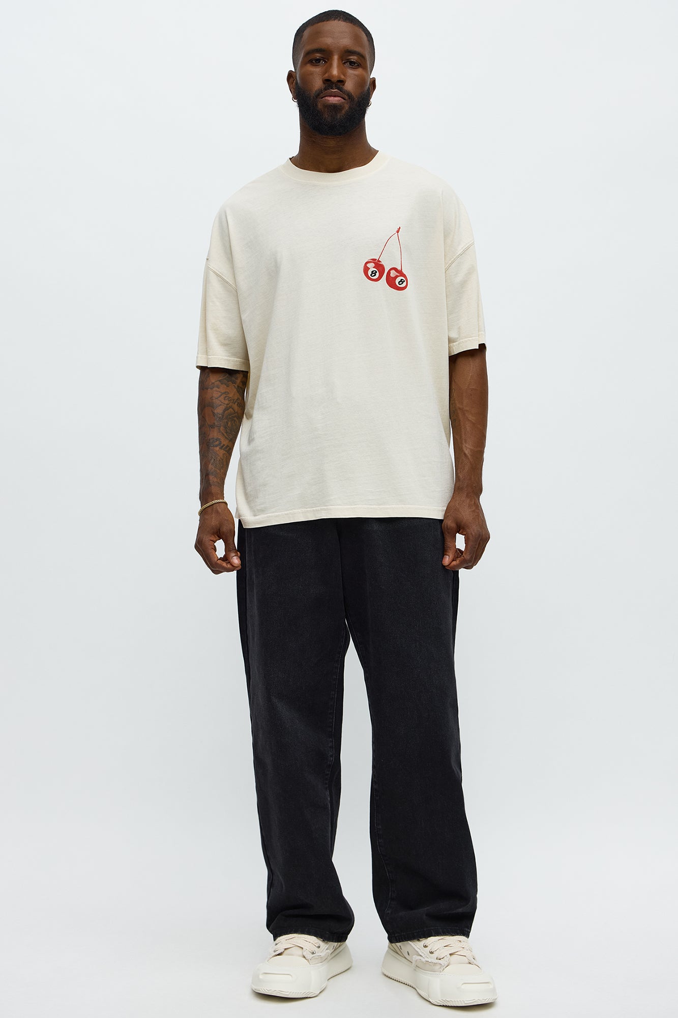 All Outta Luck Oversized Short Sleeve Tee - Cream