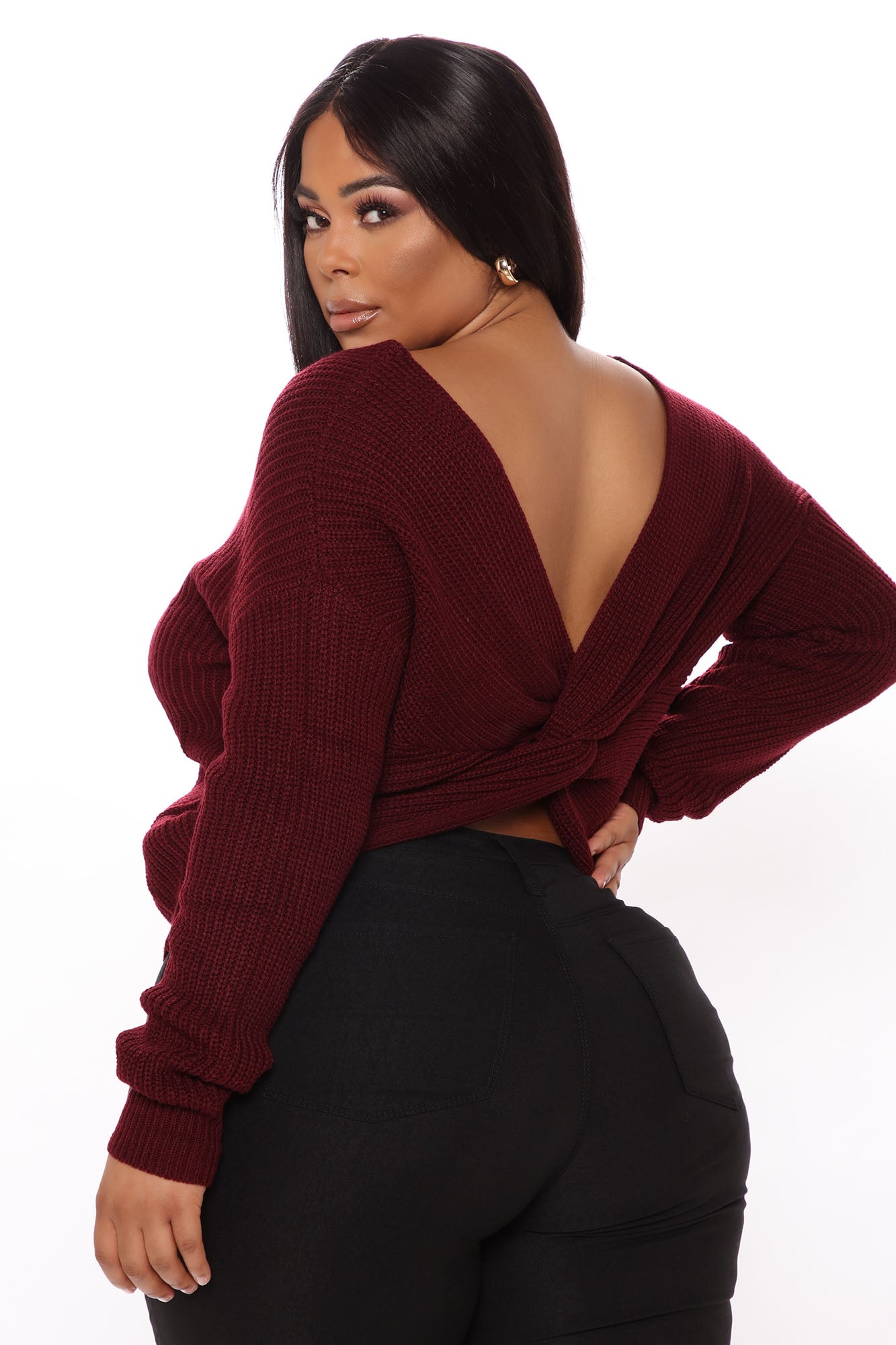 Falls Favorite Girl Sweater II - Burgundy