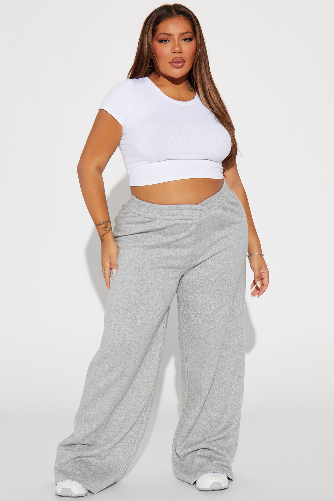 Cassandra Cross Over Lounge Pant - Heather Grey