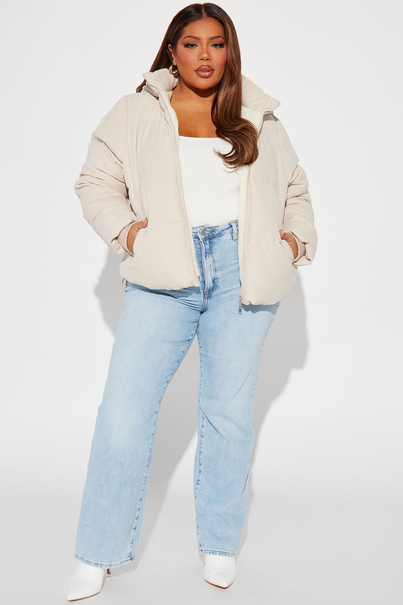 In The Middle Of The City Puffer Jacket - Khaki