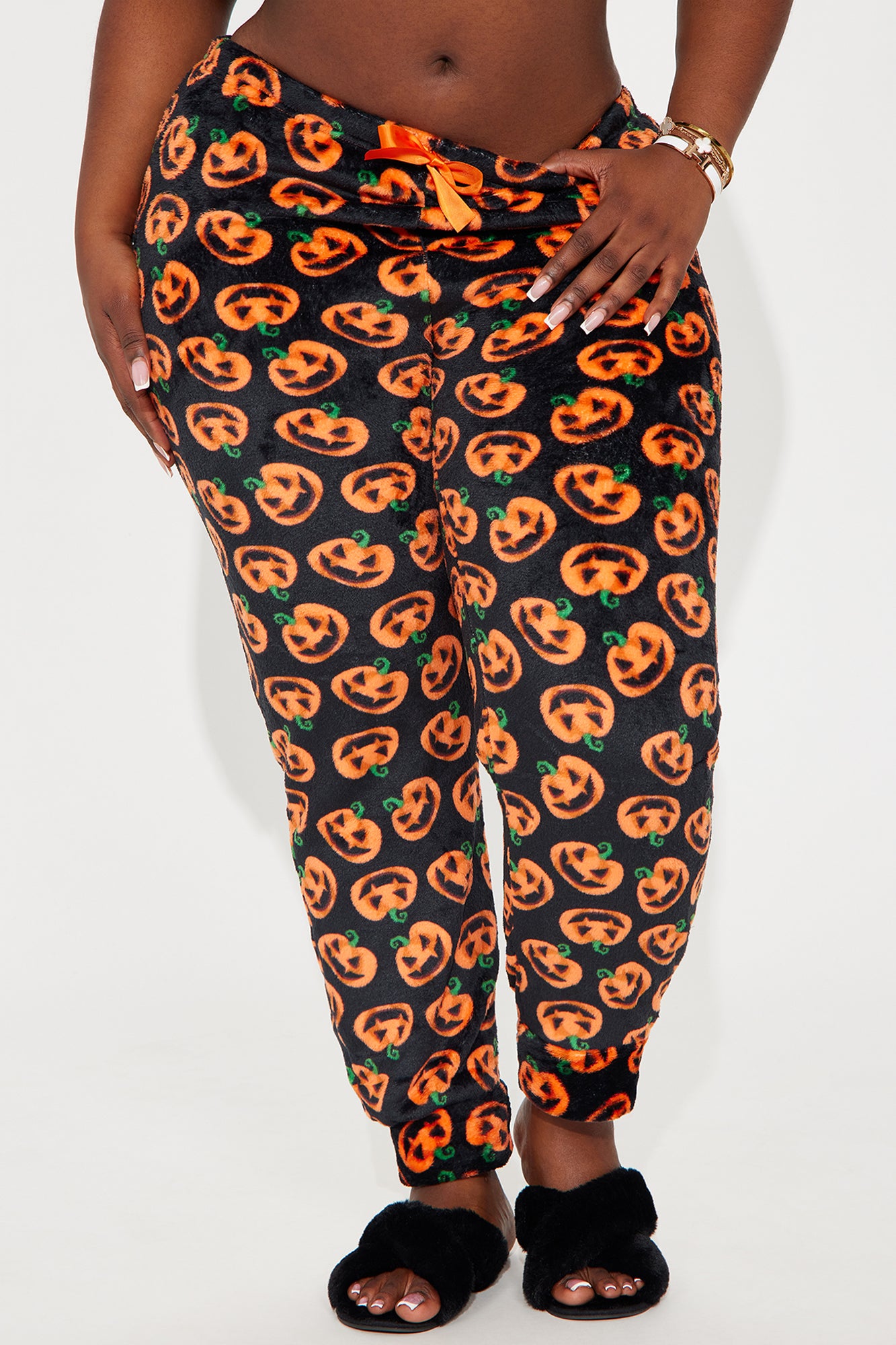 Pumpkin Patch Cuddles PJ Joggers - Black/Orange