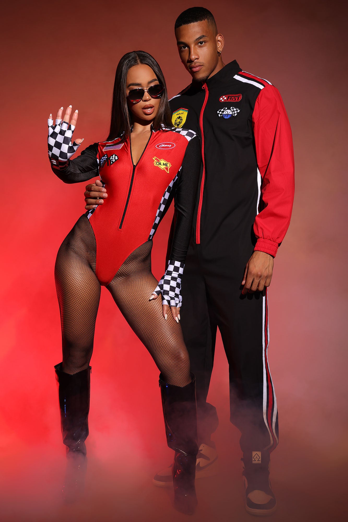 Racing In The Rari 4 Piece Costume Set - Red/Black