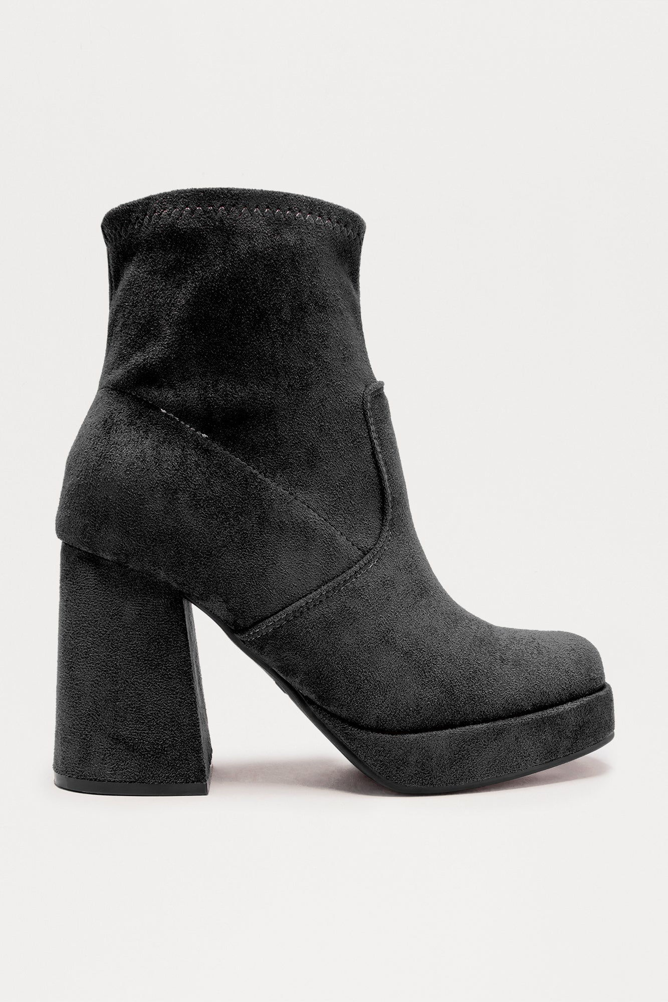 Navy Platform Booties - Black