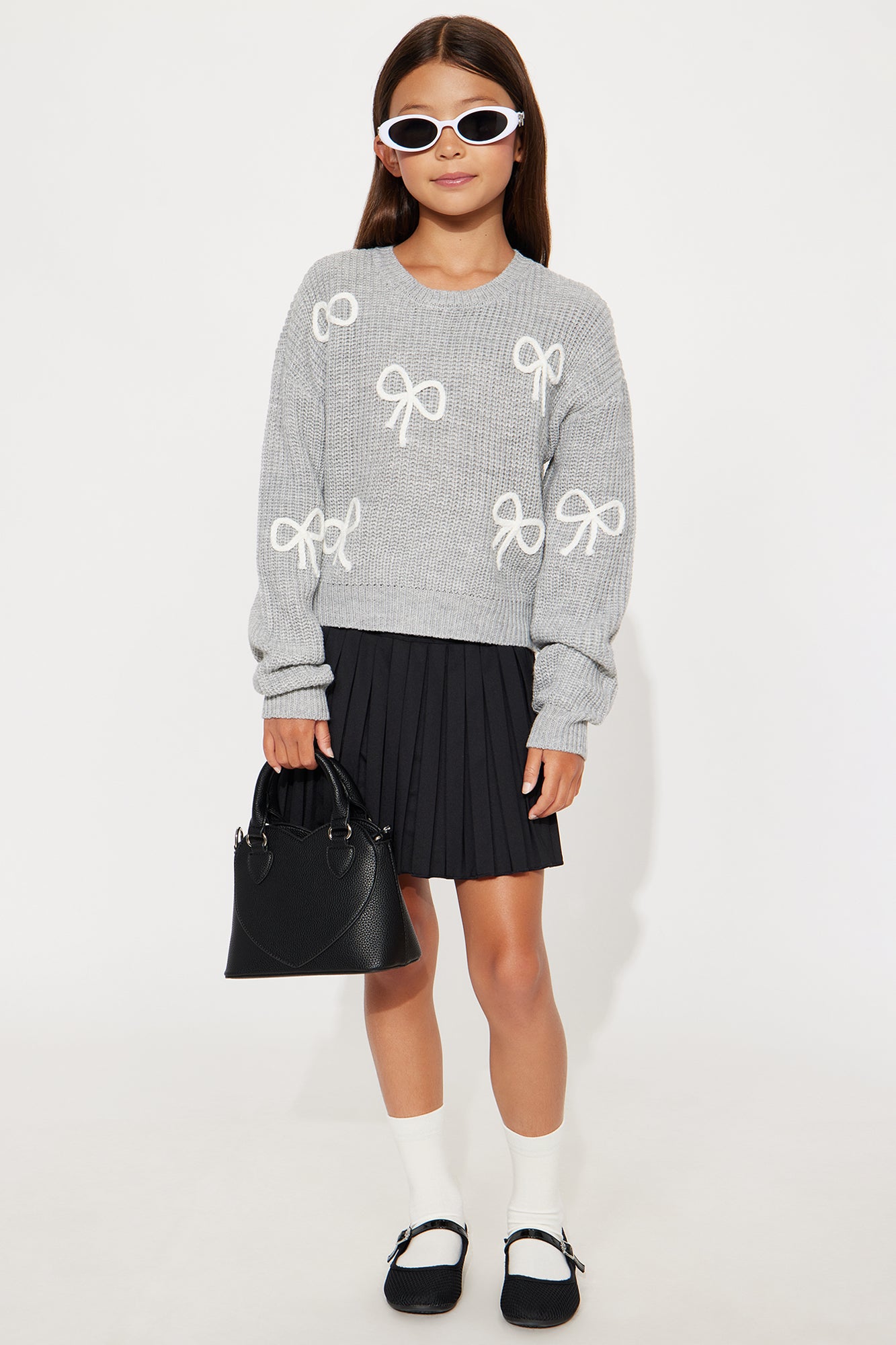 Mini Sweetest Gift Pullover Sweater - Grey