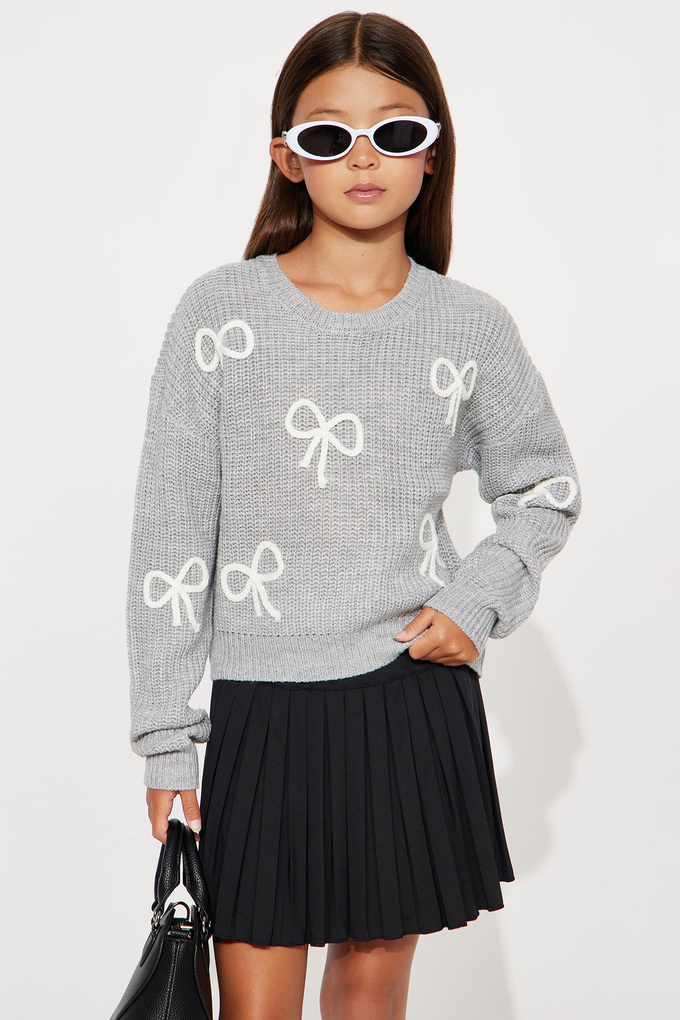 Mini Sweetest Gift Pullover Sweater - Grey