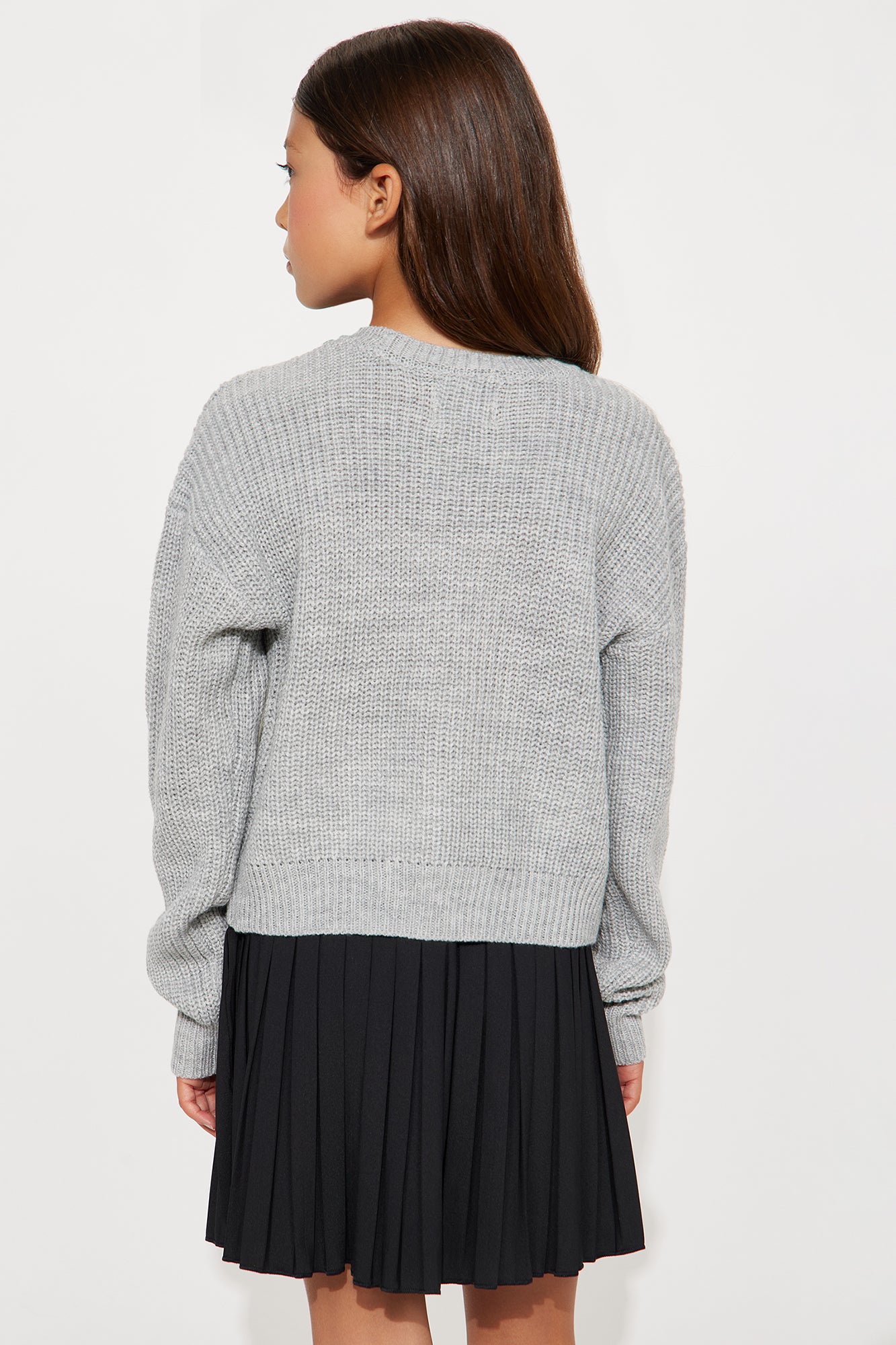 Mini Sweetest Gift Pullover Sweater - Grey