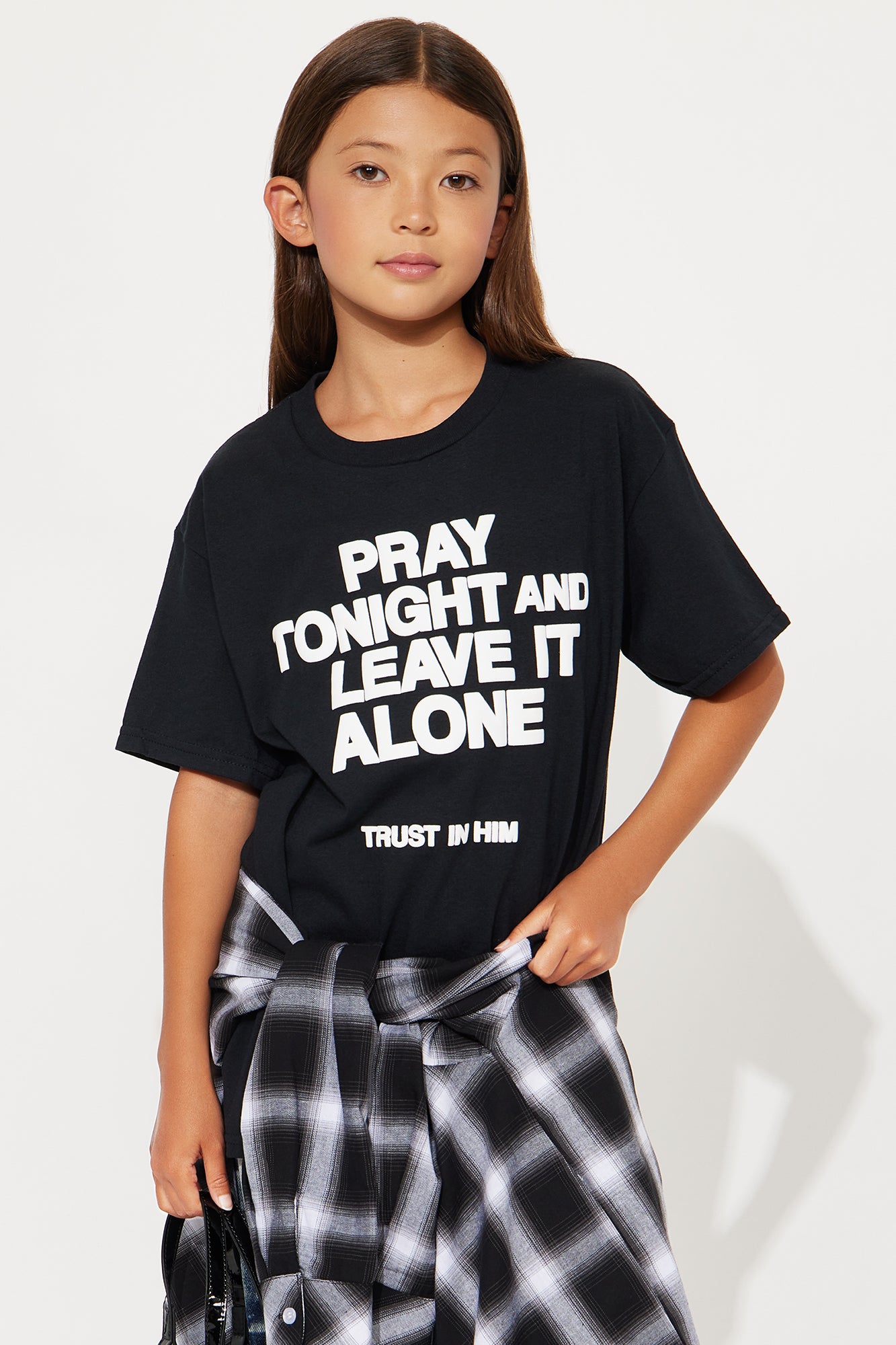 Mini Trust In Him Oversized Tee - Black