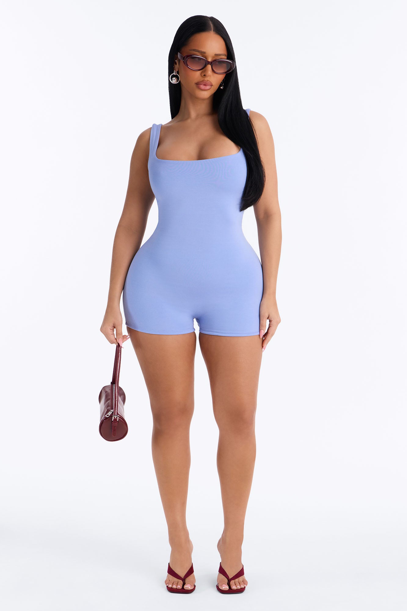 Draya Premium Modal Romper - SkyBlue