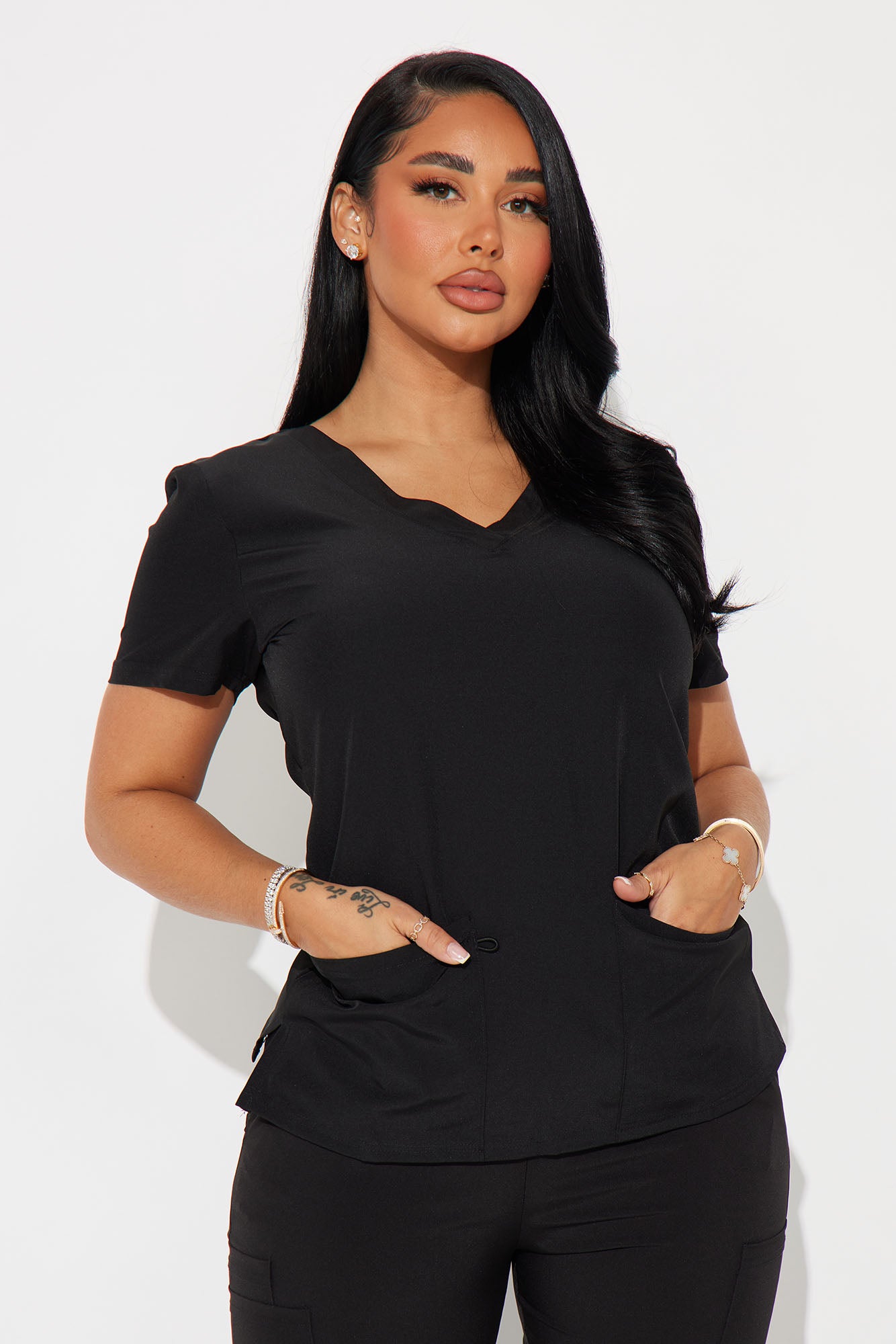 On Call Jogger Stretch Uniform Scrub Set - Black