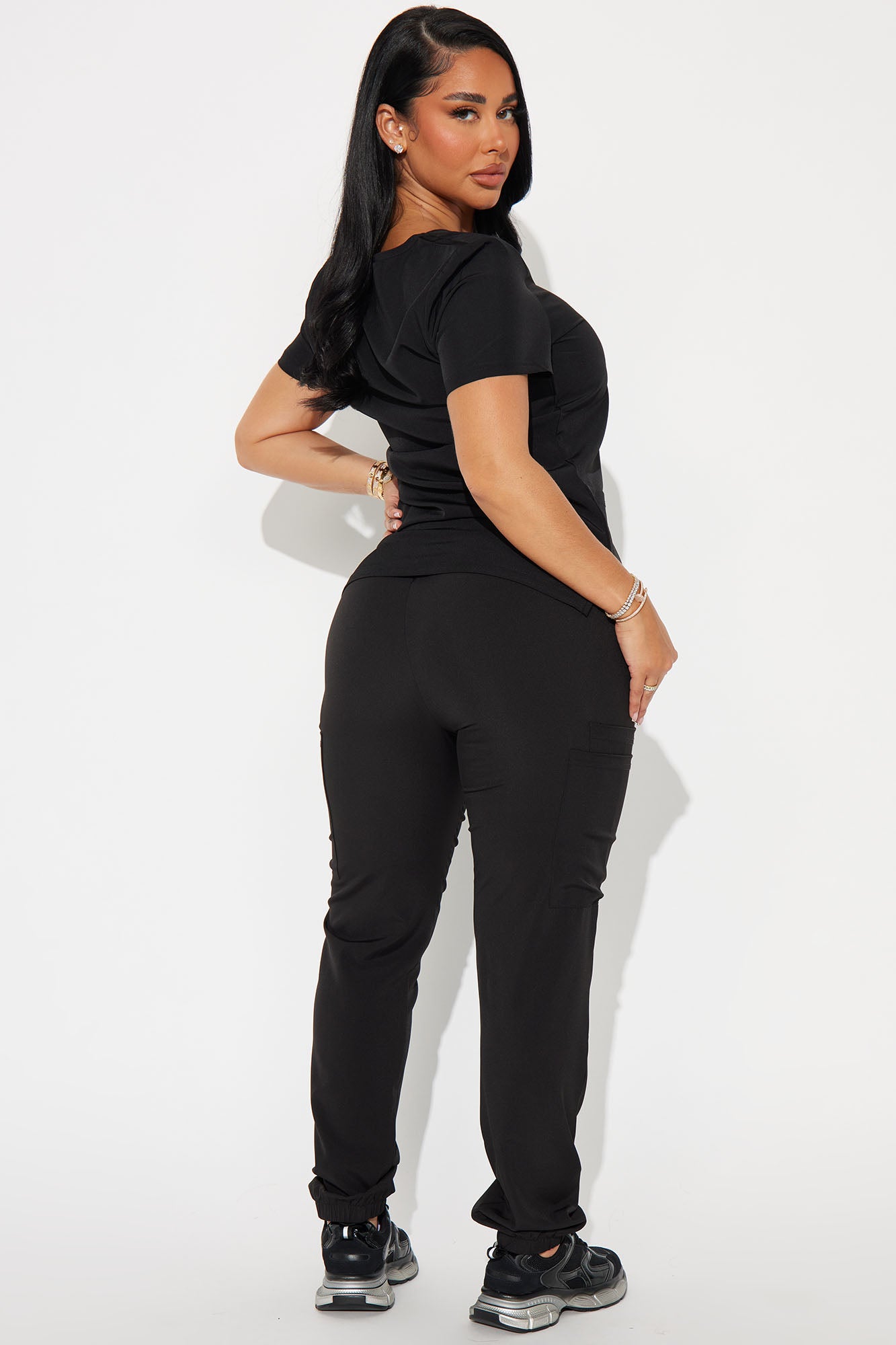 On Call Jogger Stretch Uniform Scrub Set - Black