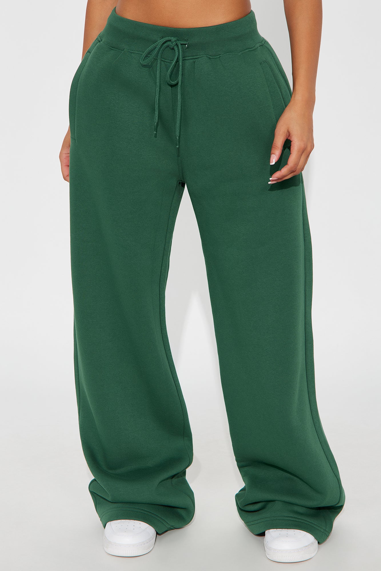 Stole My Ex Boyfriend's Wide Leg Sweatpants - Hunter