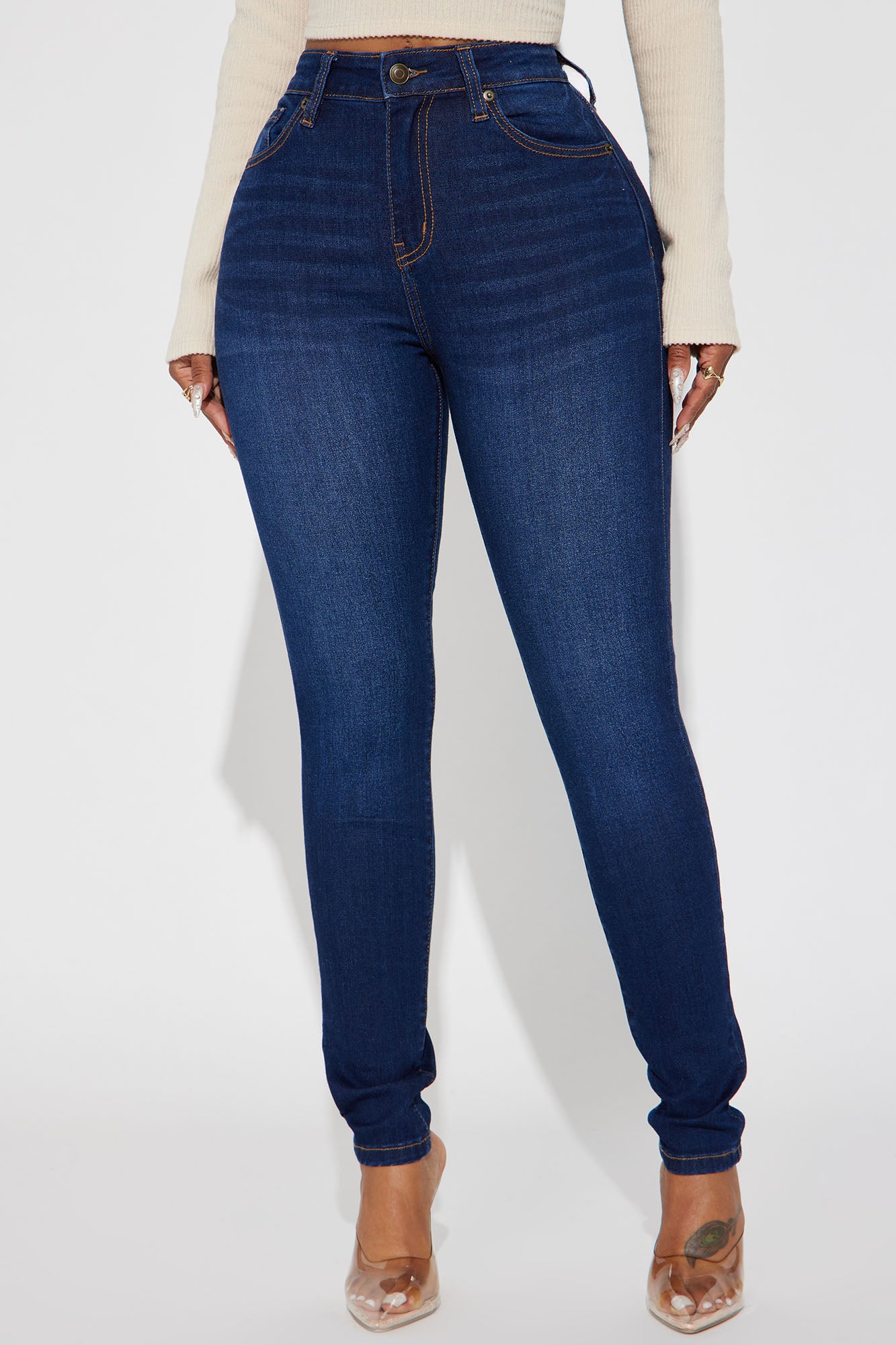 Tall Kiley Control Curvy Stretch Skinny Jeans - Dark Wash