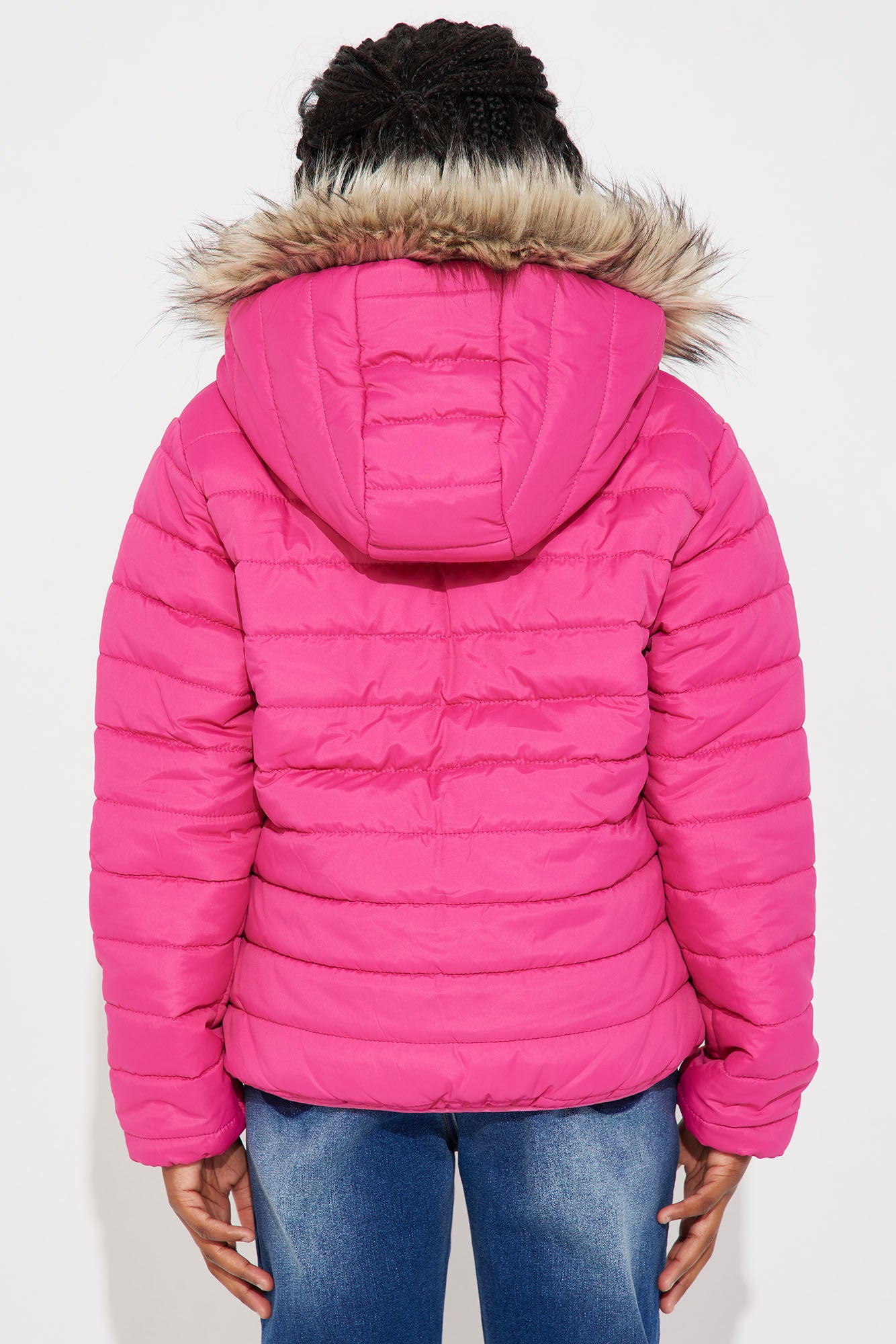 Mini Always Ready For Fun Puffer Coat - Fuchsia
