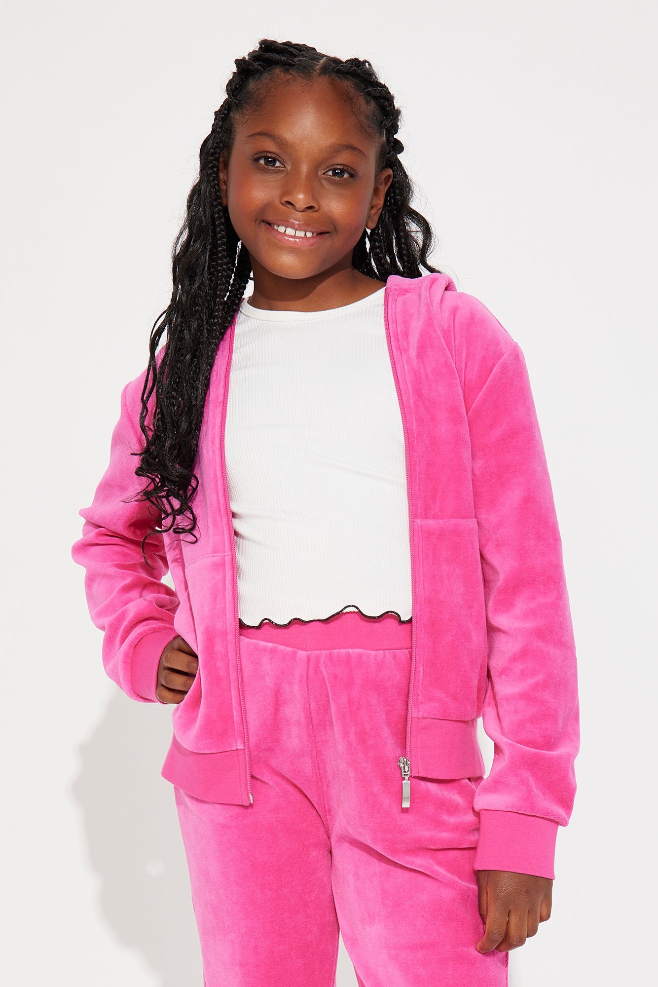 Mini Original Trendsetter II Velour Set - Hot Pink