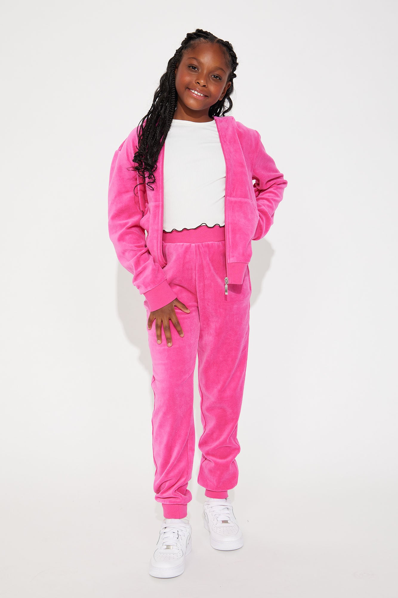 Mini Original Trendsetter II Velour Set - Hot Pink