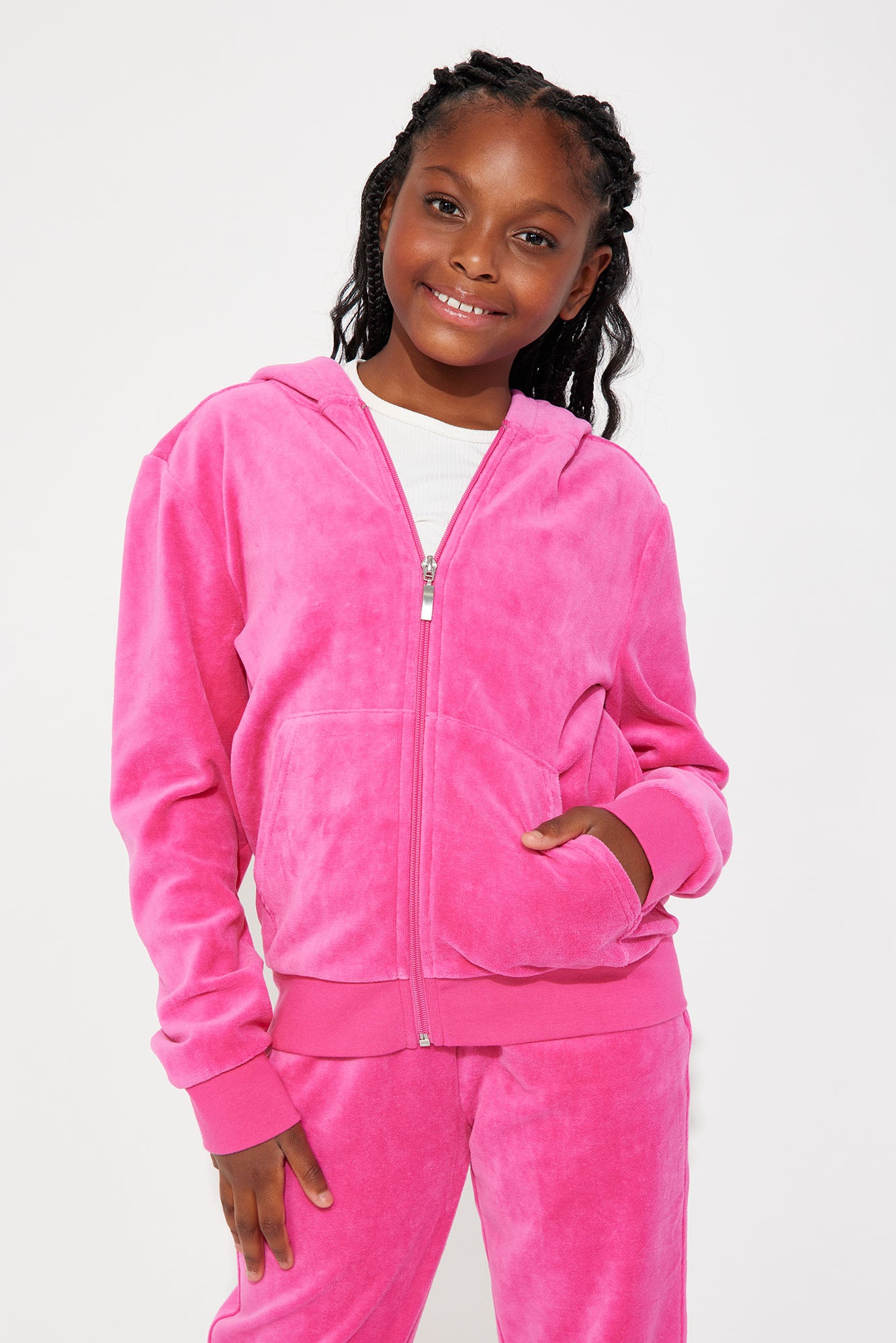Mini Original Trendsetter II Velour Set - Hot Pink