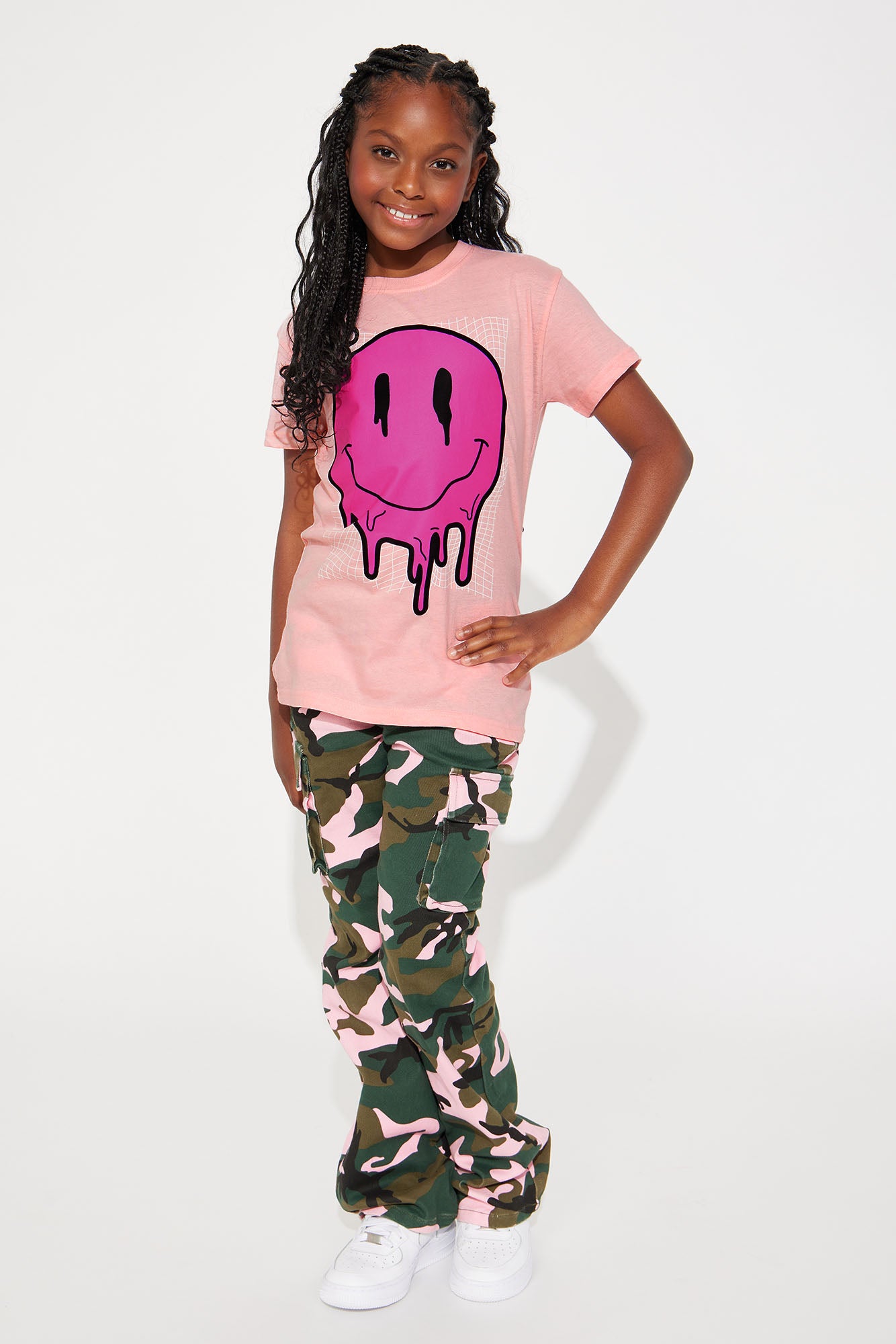 Mini Dripping Smiley T-Shirt - Pink