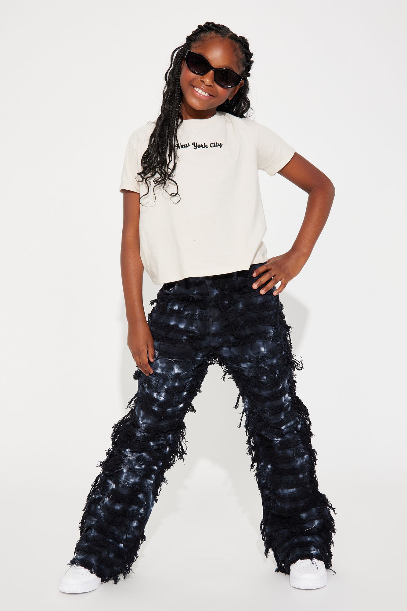 Mini Made It Out Of Something Fray Jean - Black/combo