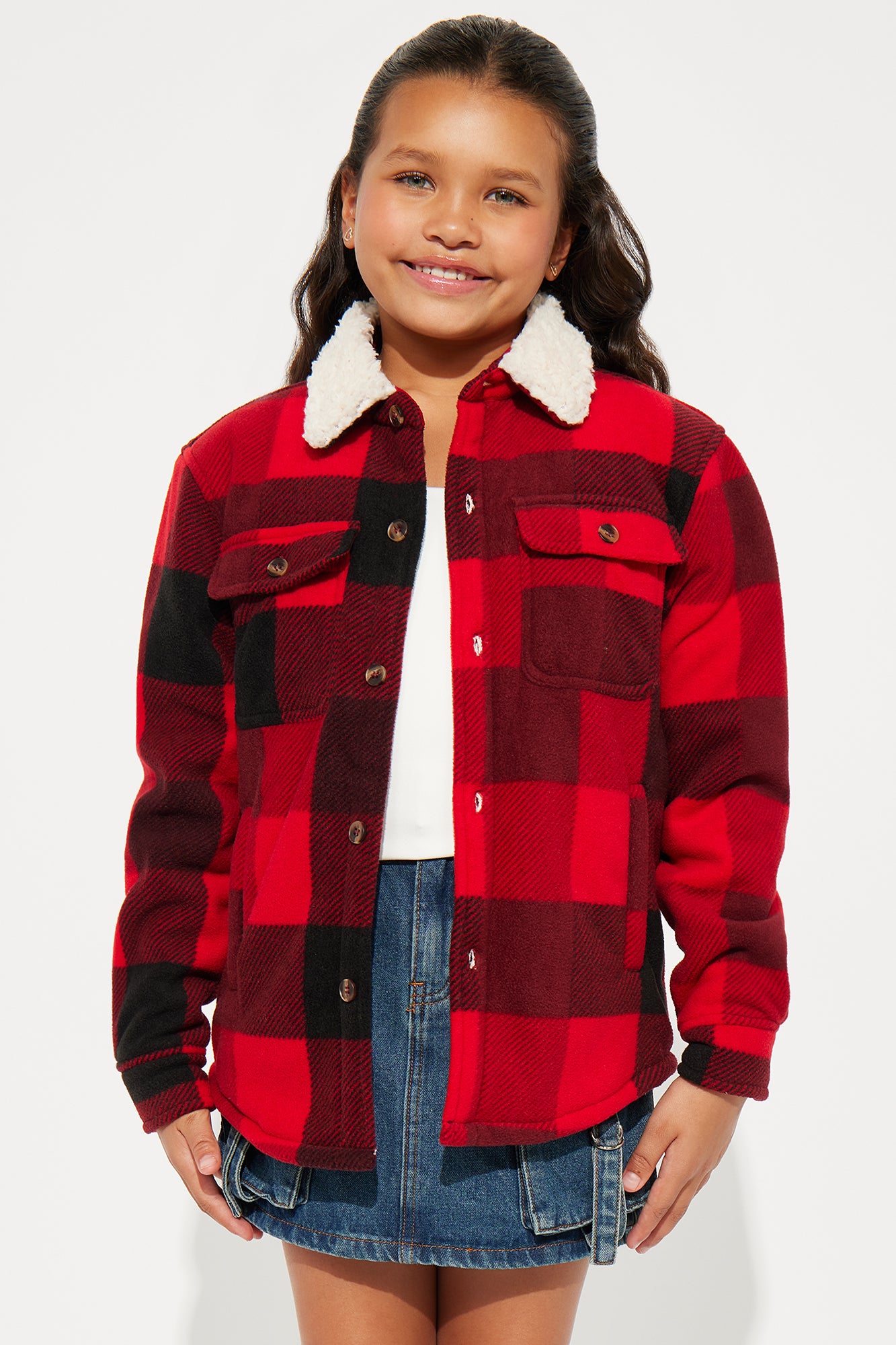 Mini Let's Talk About It Shacket - Red