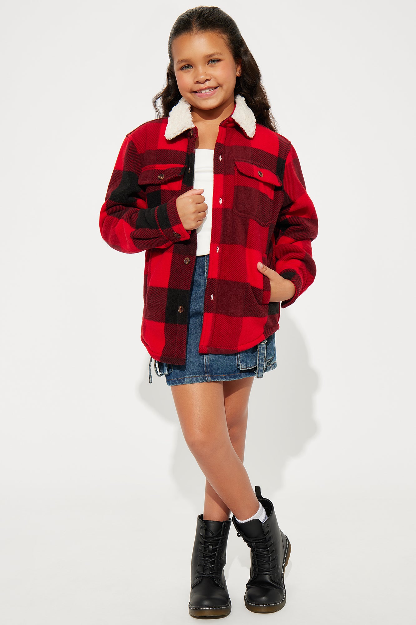 Mini Let's Talk About It Shacket - Red