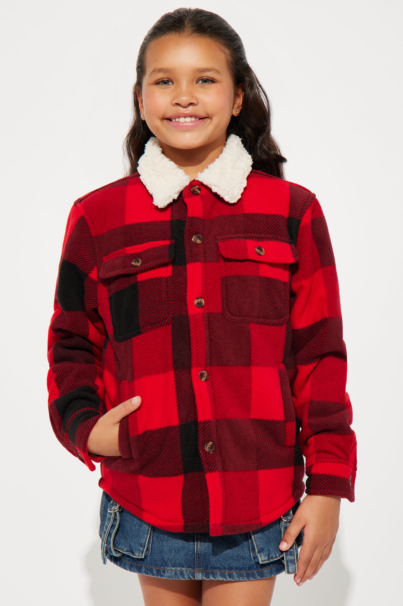 Mini Let's Talk About It Shacket - Red