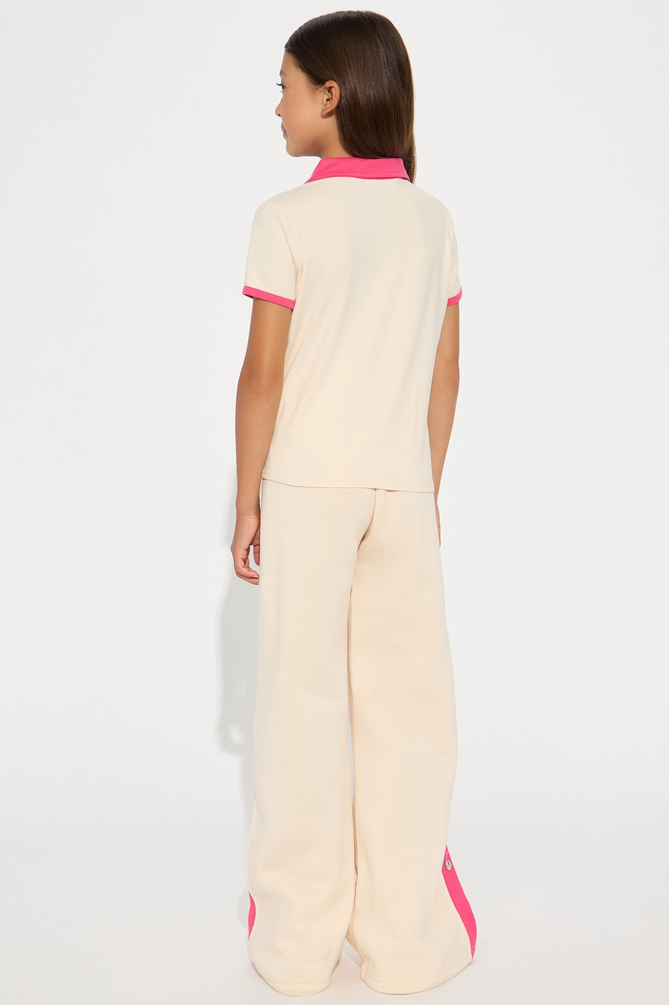 Mini Leanne Wide Leg Pant Set - Sand/combo