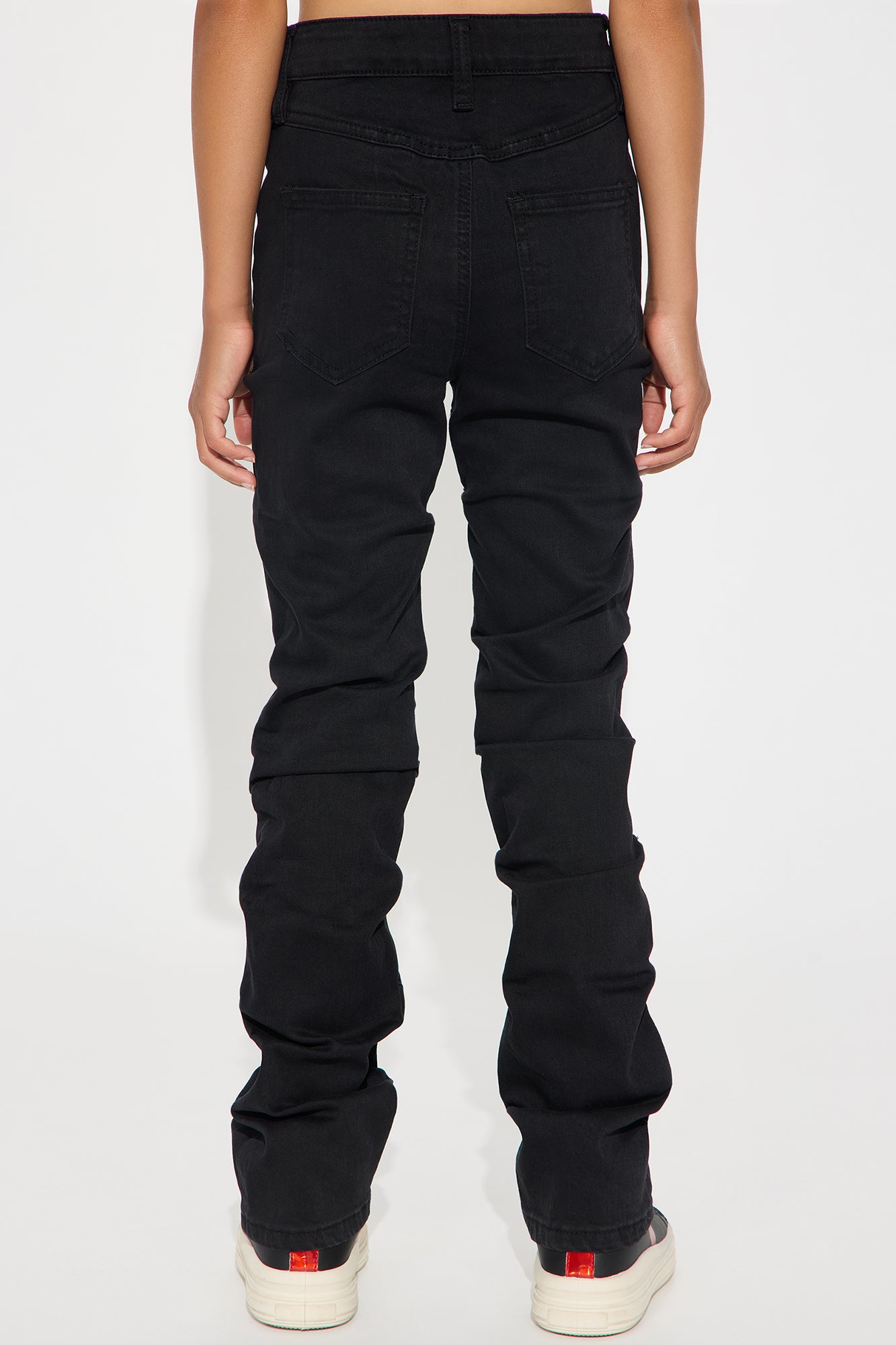 Mini See Me Stacked Straight Leg Jeans - Black