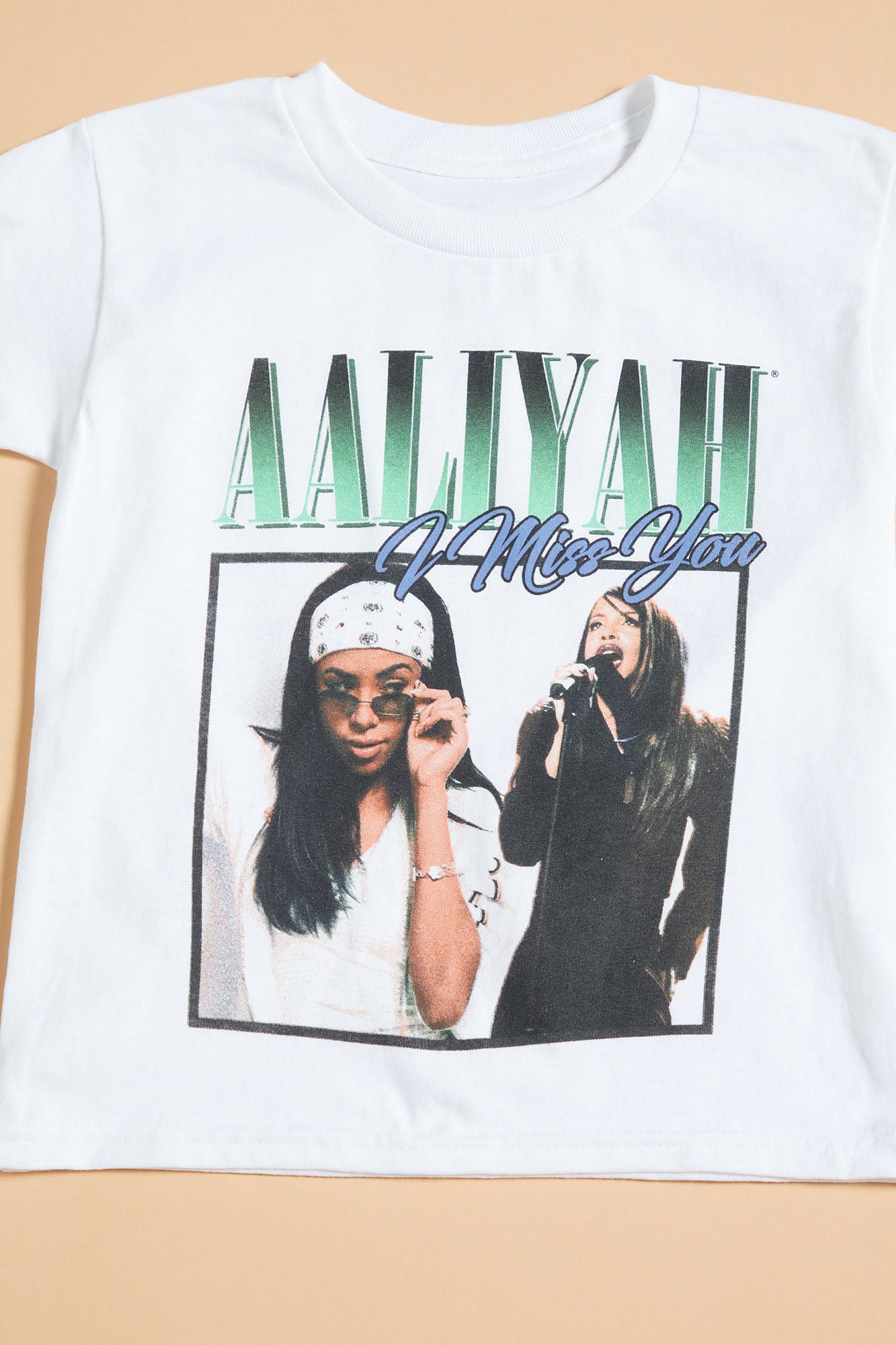Mini Aaliyah I Miss You Top - White