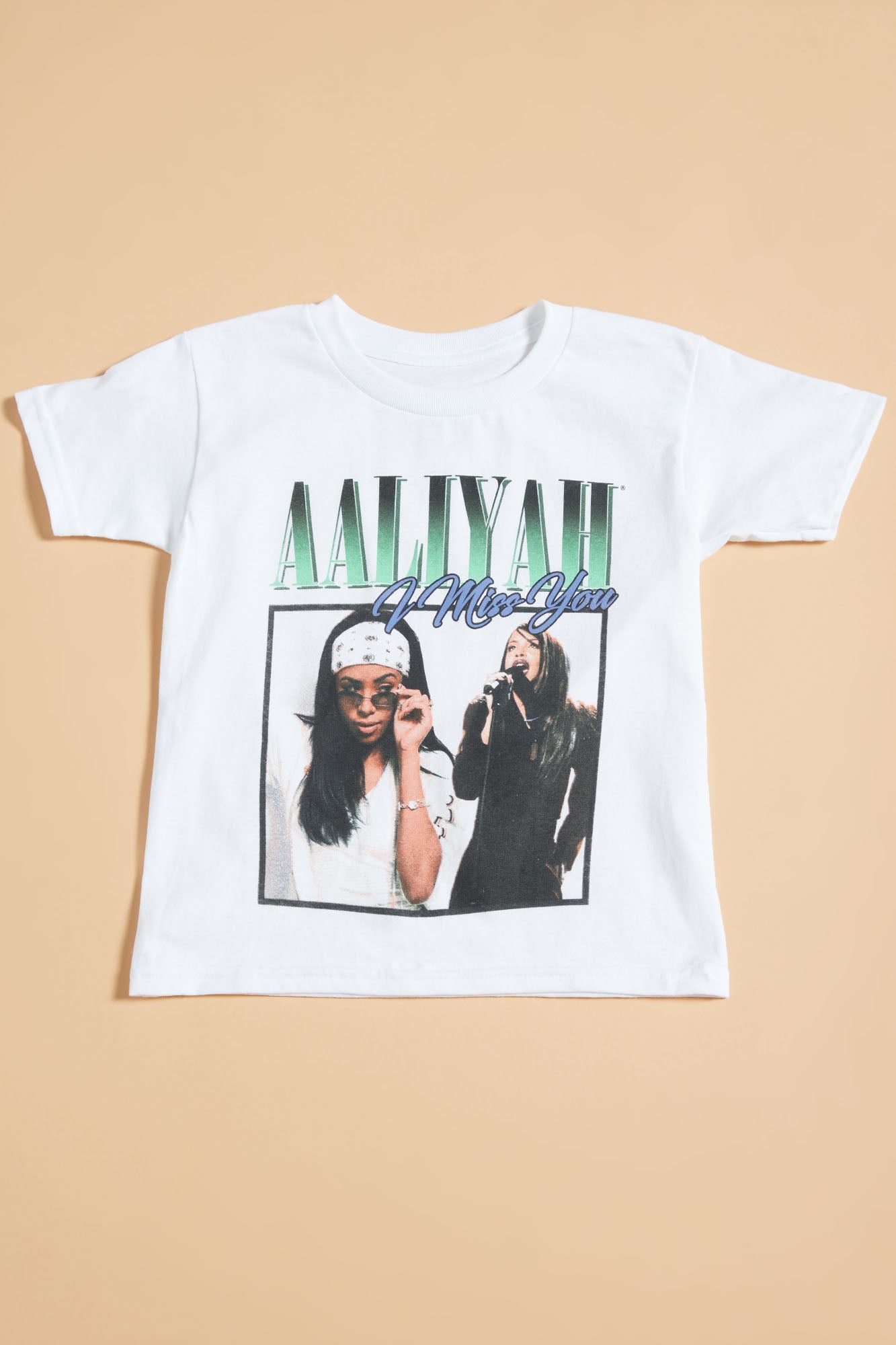 Mini Aaliyah I Miss You Top - White