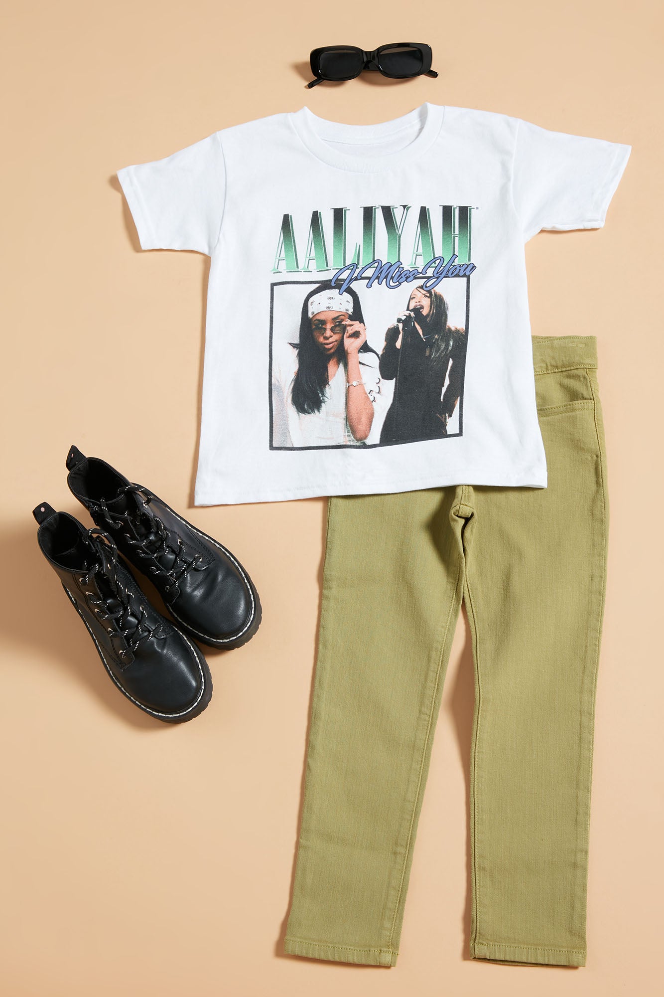 Mini Aaliyah I Miss You Top - White