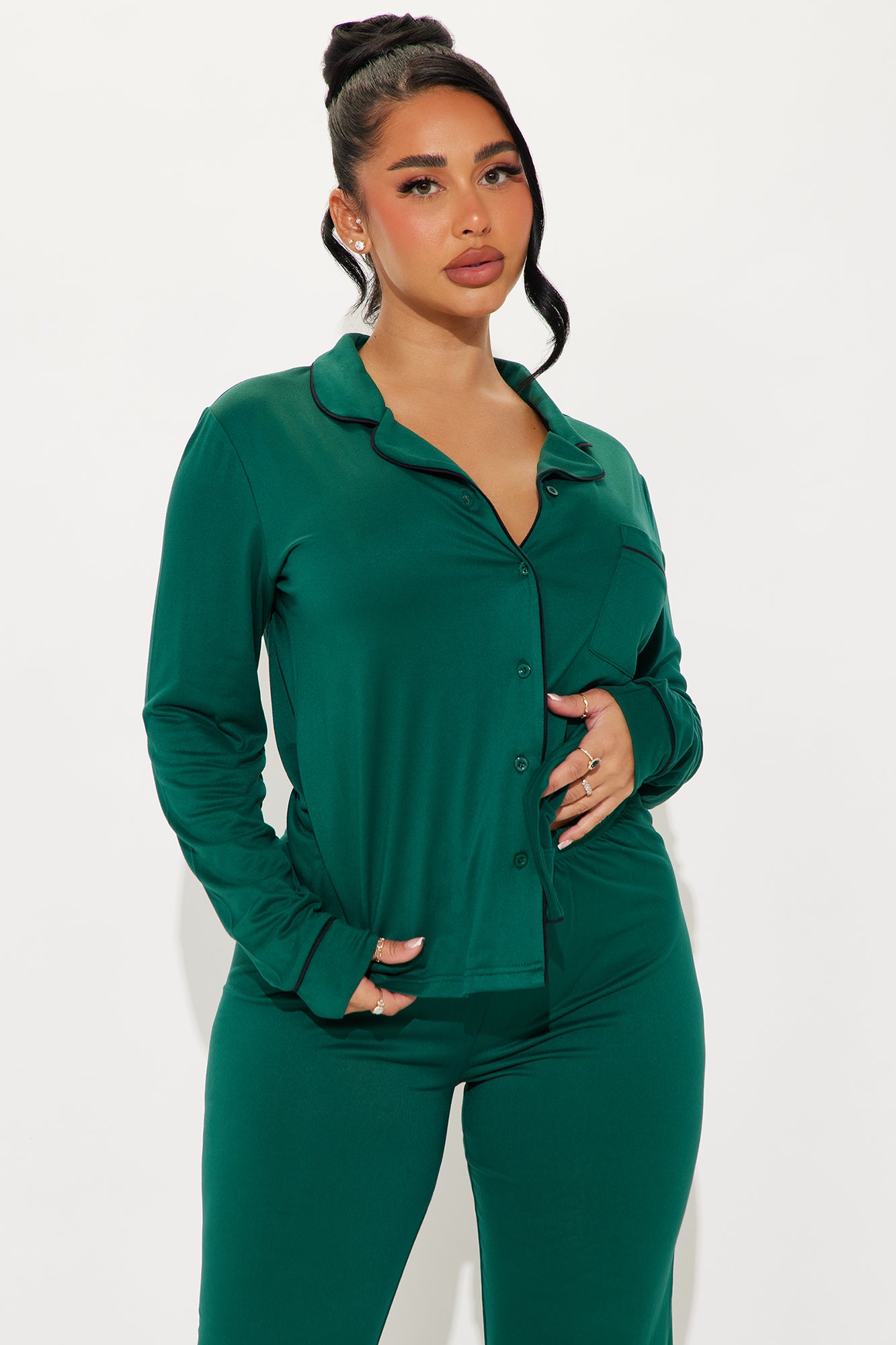 In The Morning PJ Pant Set - Hunter