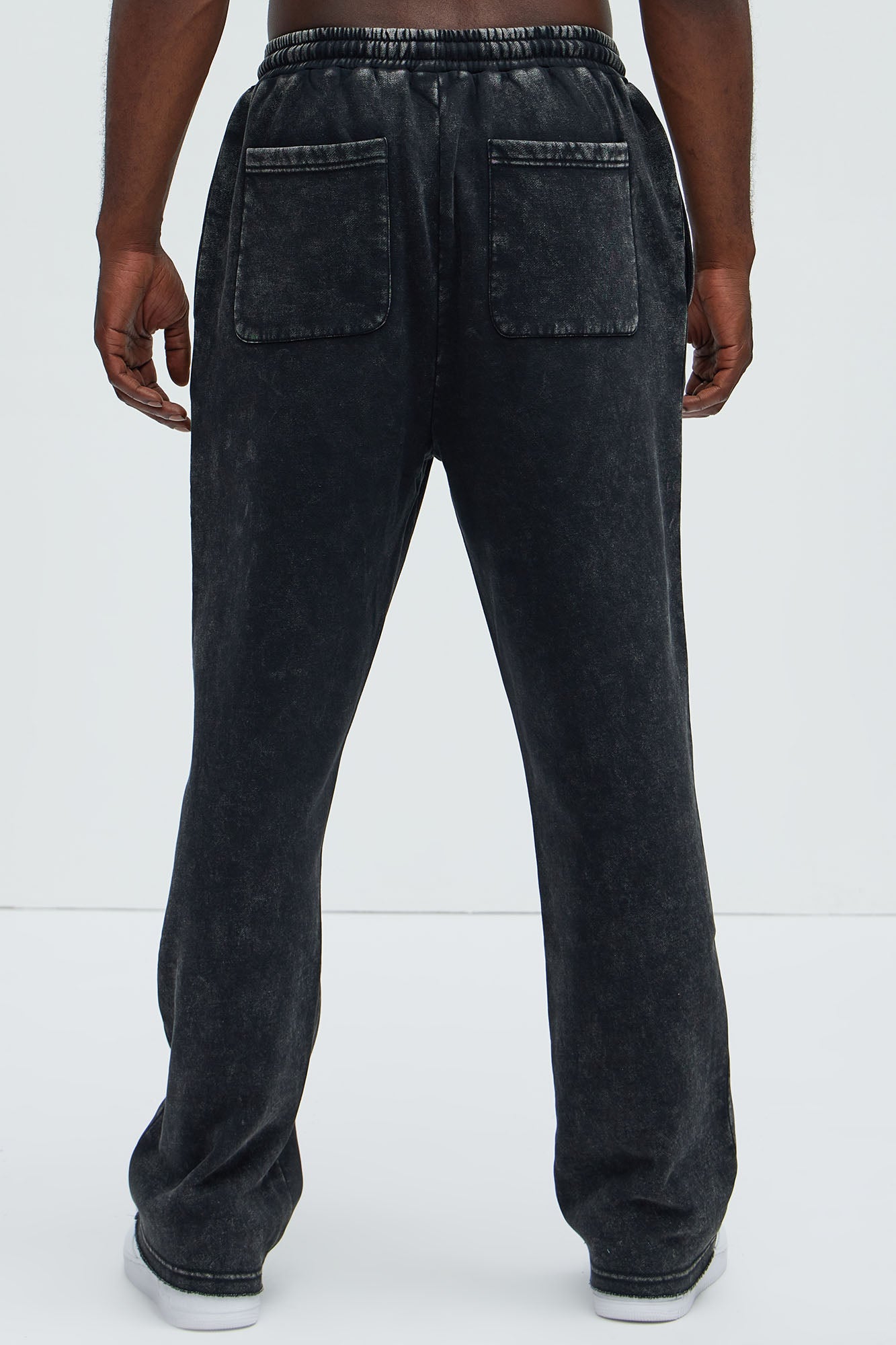 Tayson Frayed Seams Sweatpants - Black